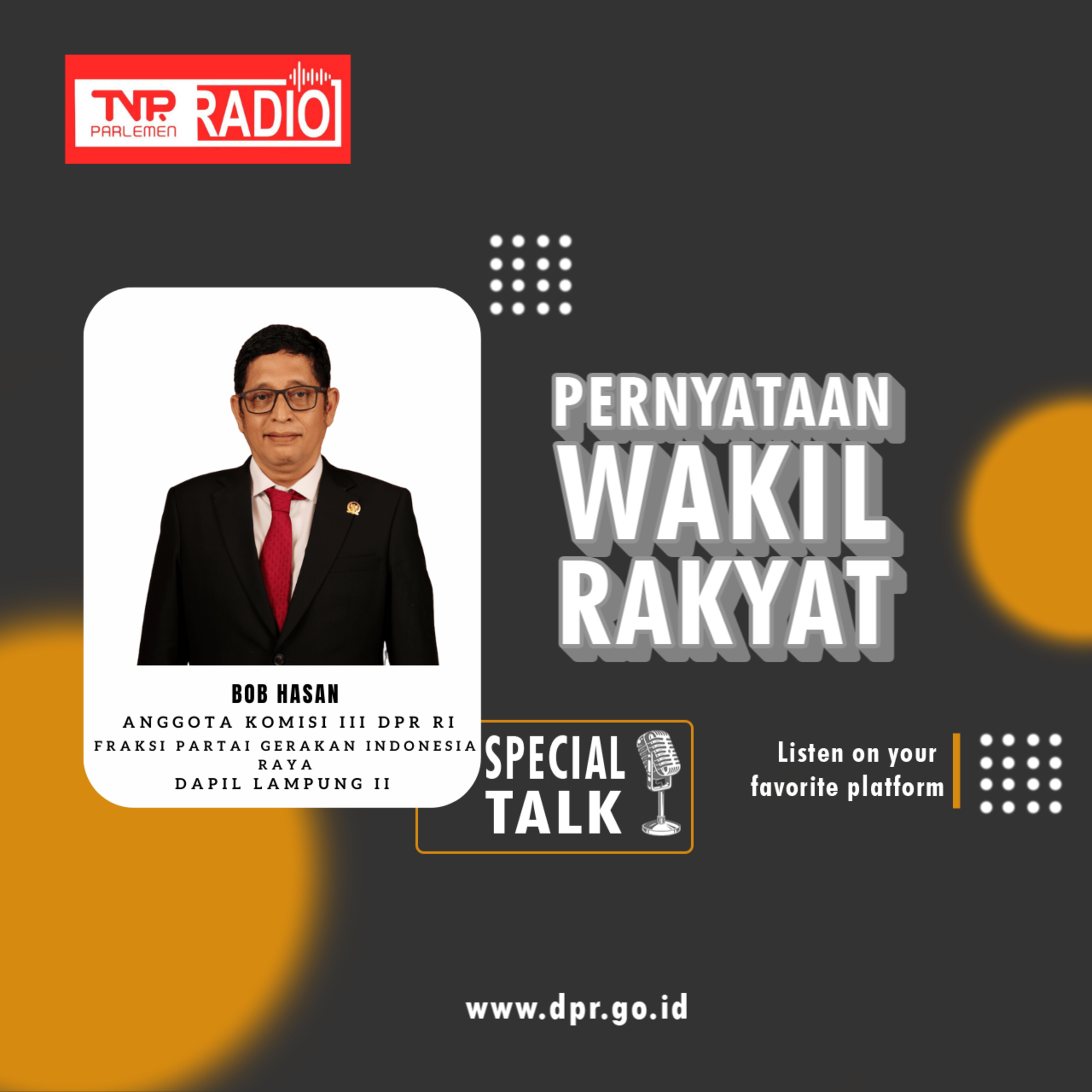 Bob Hasan meminta Polda NTT mengusut tuntas Pengusaha Hitam yang terlibat dalam kasus BBM ilegal dan TPPO - Pernyataan Wakil Rakyat episode artwork