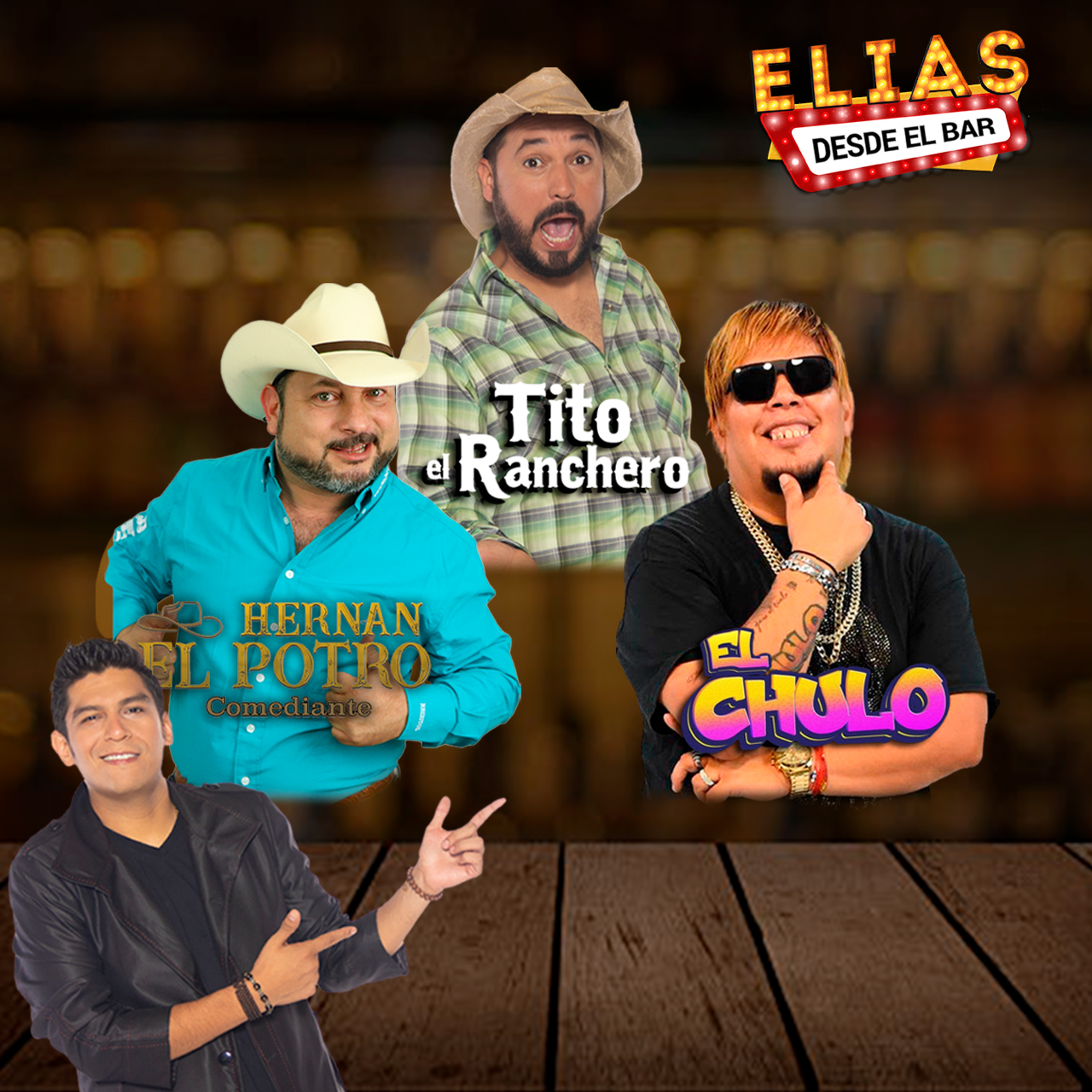 Elías desde el bar con Tito El Ranchero, El Chulo y Hernan "El Potro"