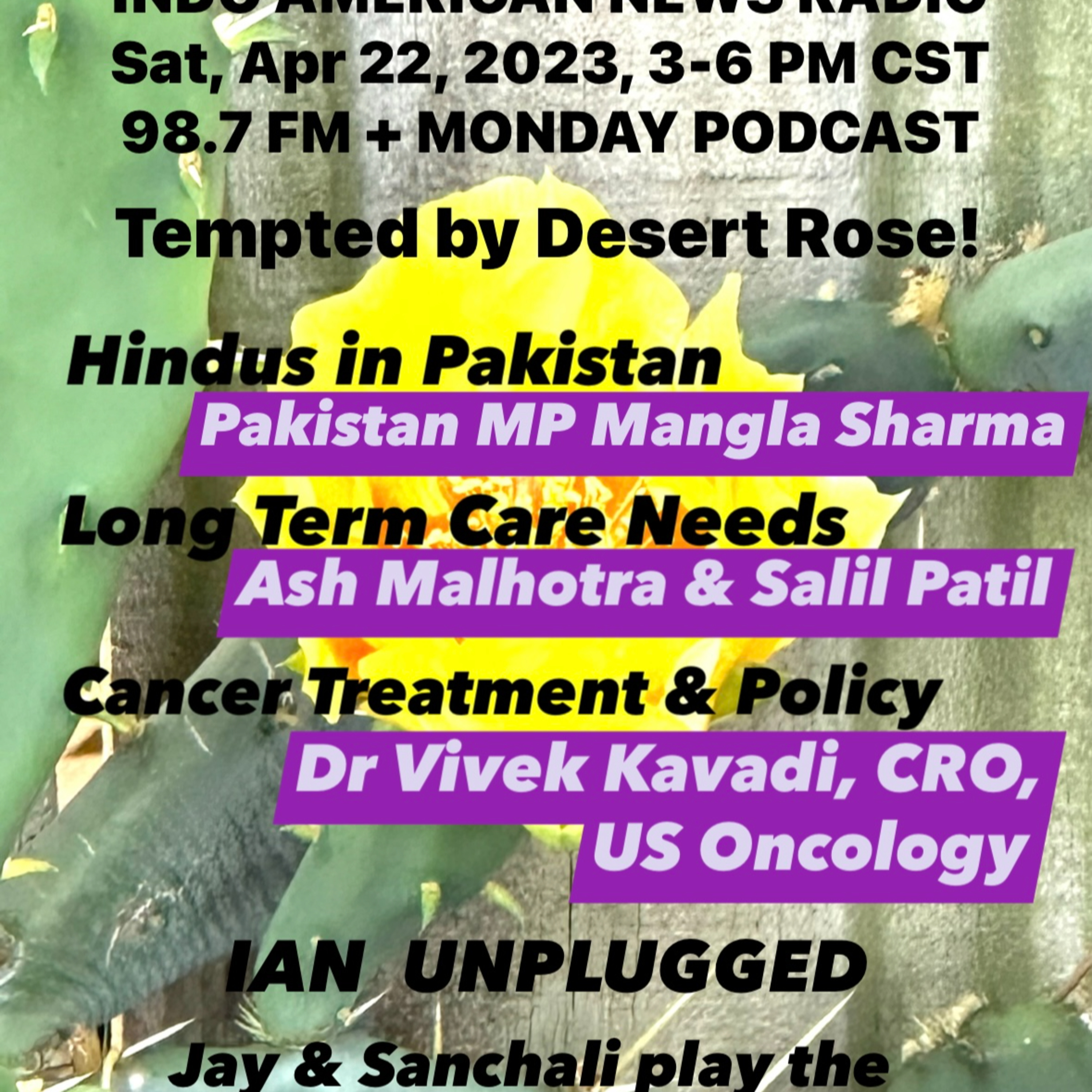 IANR 2316 042223 Hindus in Pakistan by Pak MPA Mangla Saxena; Long Term Care by Ash Malhotra & Salil Patil; Cancer Treatment & Policy by Dr Vivek Kavadi episode artwork