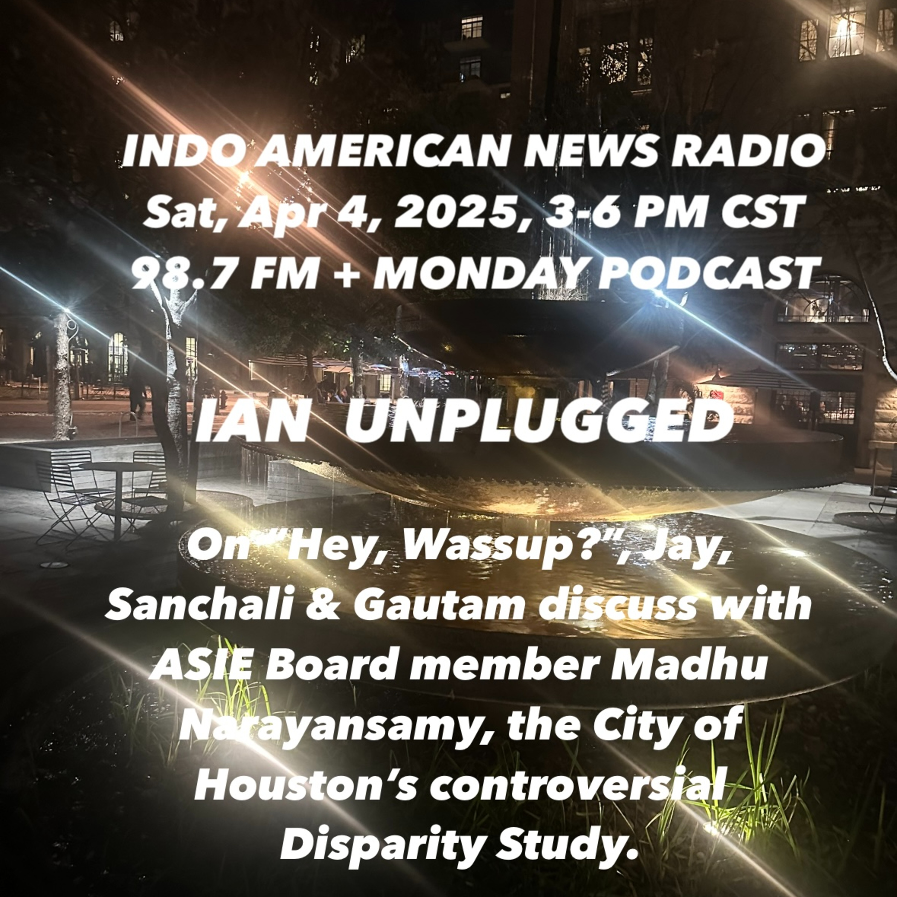 IAN Unplugged 2514 040525 Jay, Sanchali & Gautam discuss Dispaarity Study with Madhu Narayanasamy episode artwork