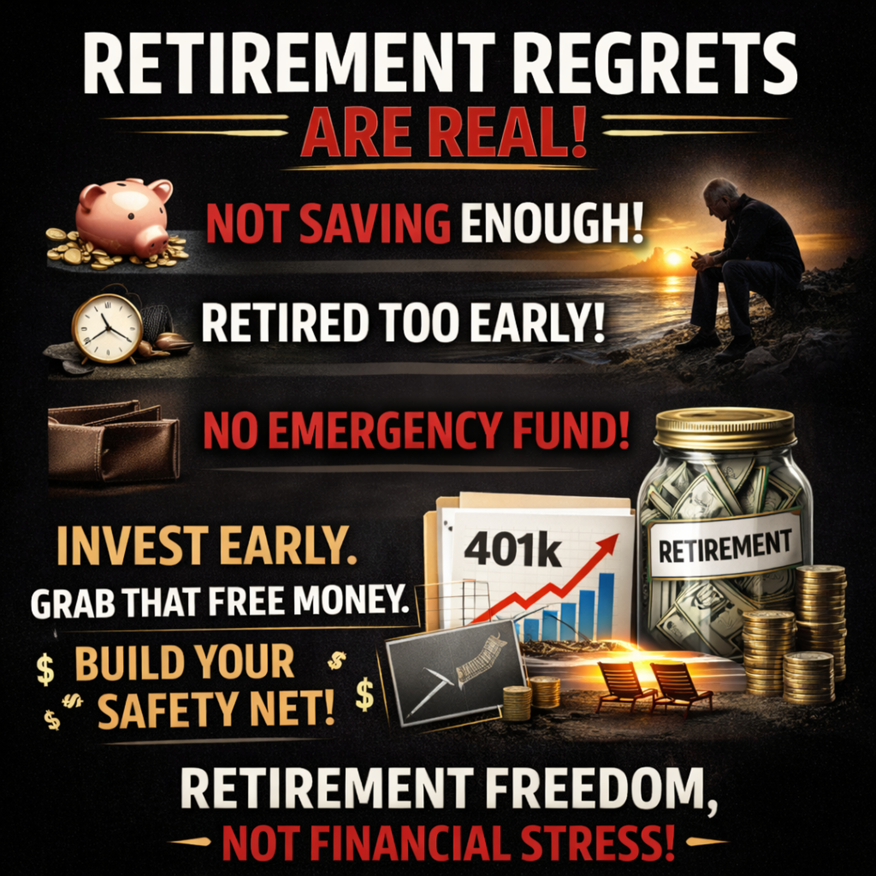 Retirement regrets are real. A survey of 3,300 retirees shows the biggest mistakes: — Get A Grip On Your Money with Damon Carr cover