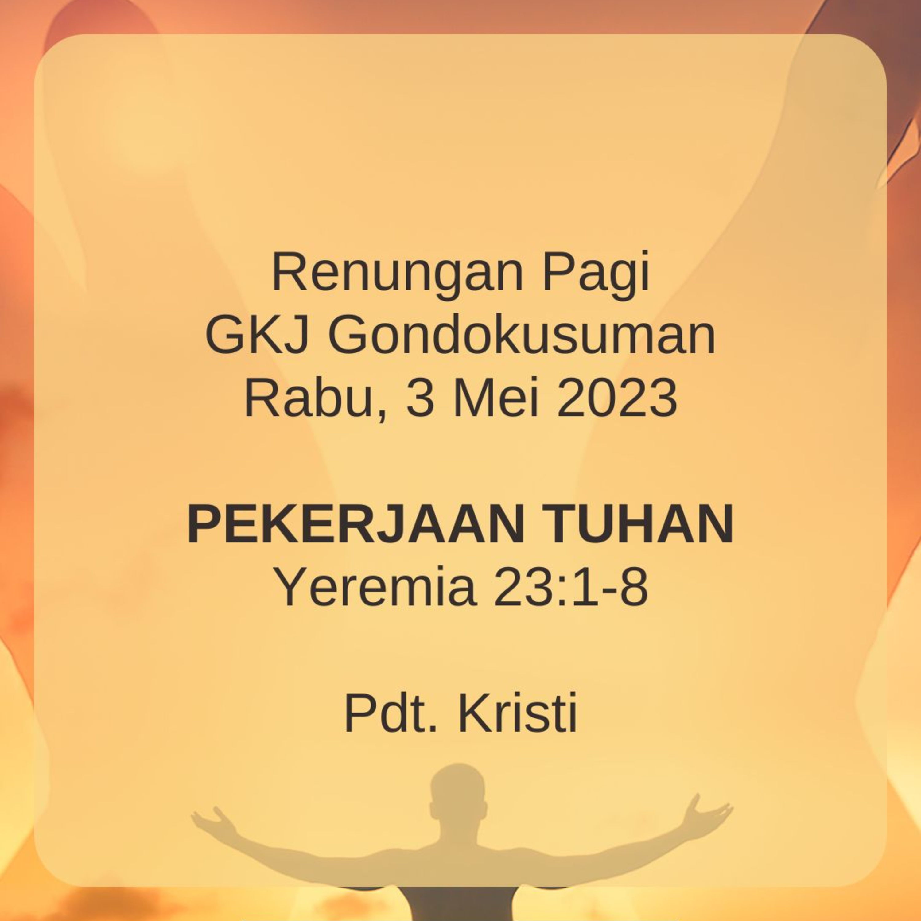 Melakukan Pekerjaan Tuhan di Dunia episode artwork