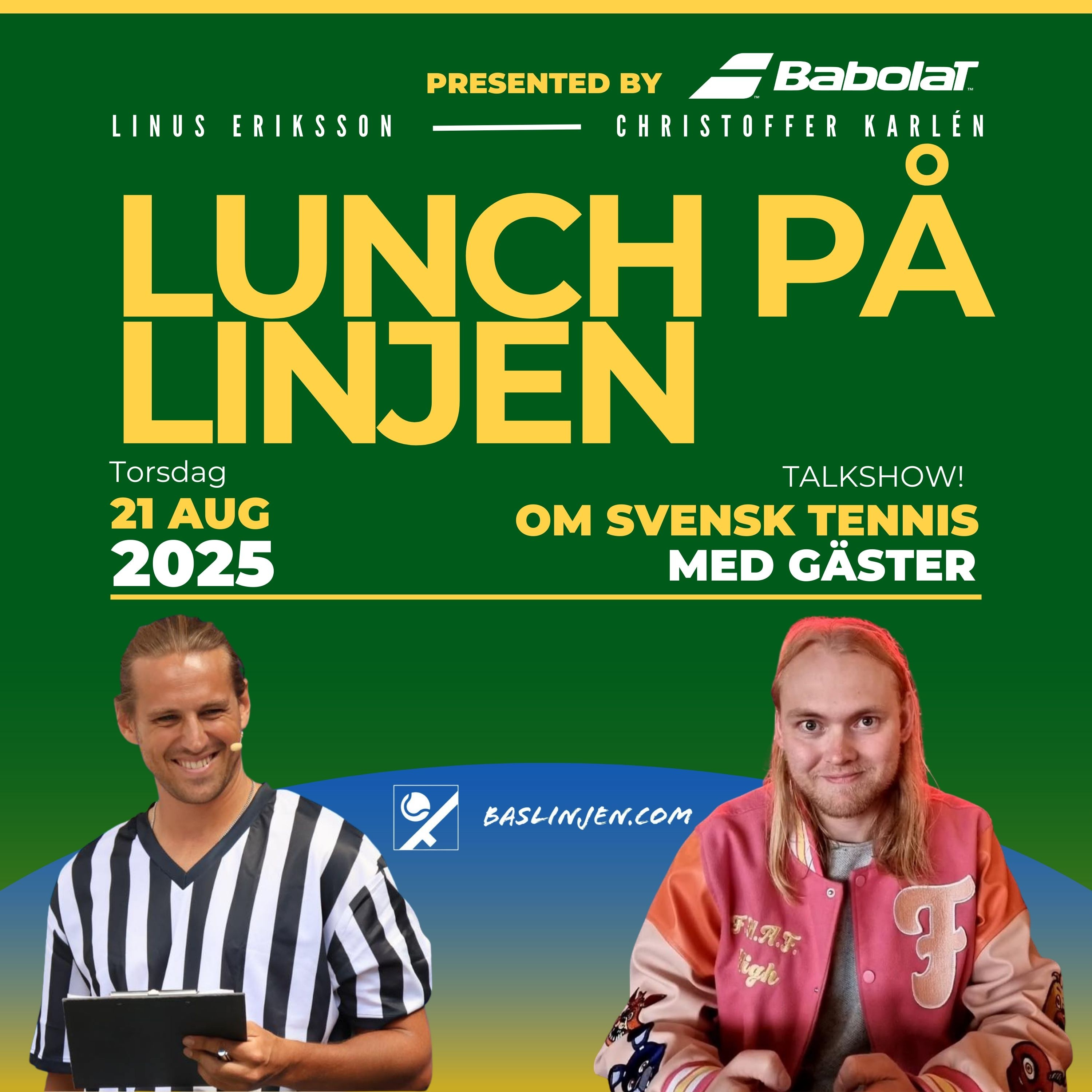 Lunch på Linjen, 21 augusti 2025! Med Vega Bontin, Sigge Mladenovic & Micke Henriksson