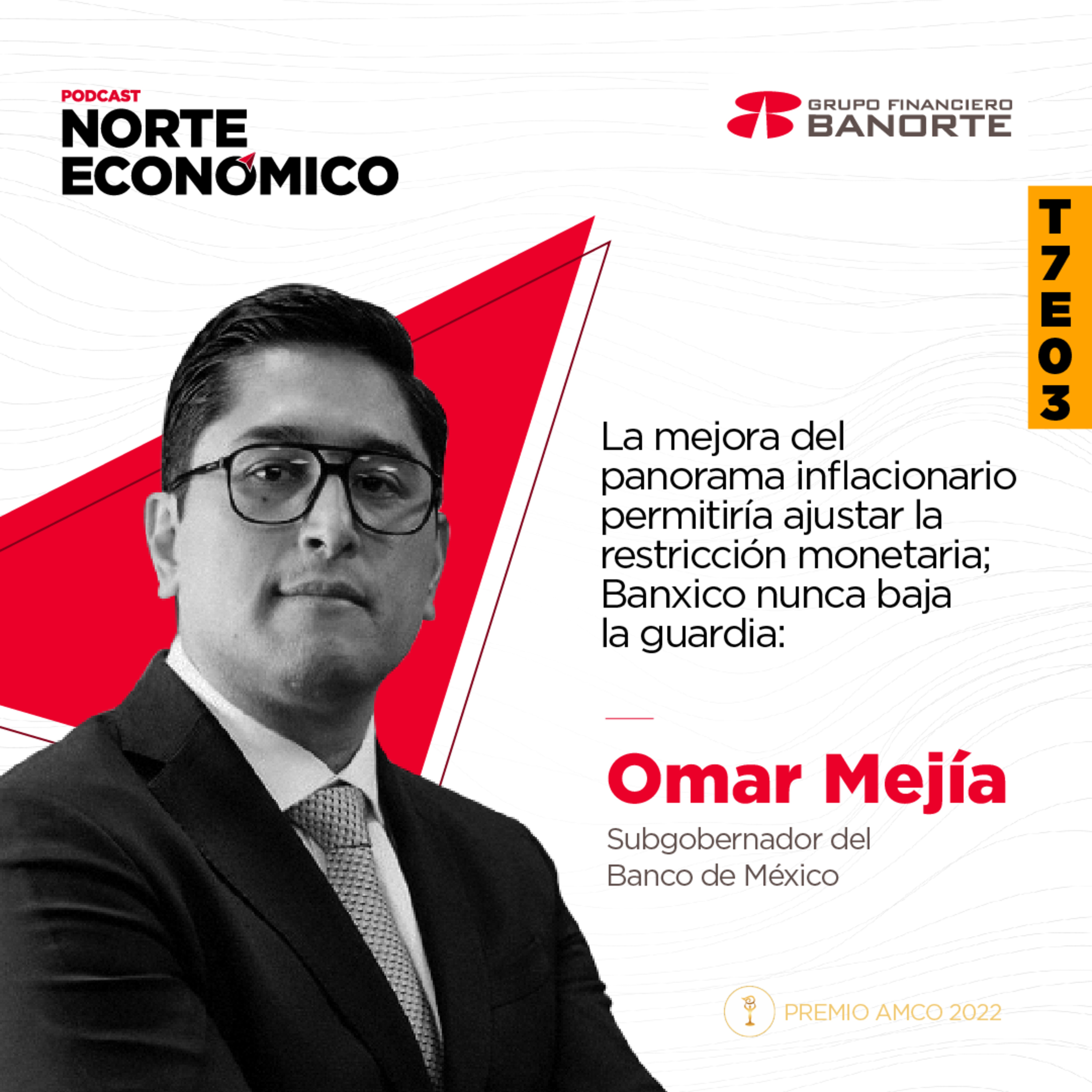 T7 E3 La mejora del panorama inflacionario permitiría ajustar la restricción monetaria; Banxico nunca baja la guardia: Omar Mejía, Subgobernador de Banxico episode artwork