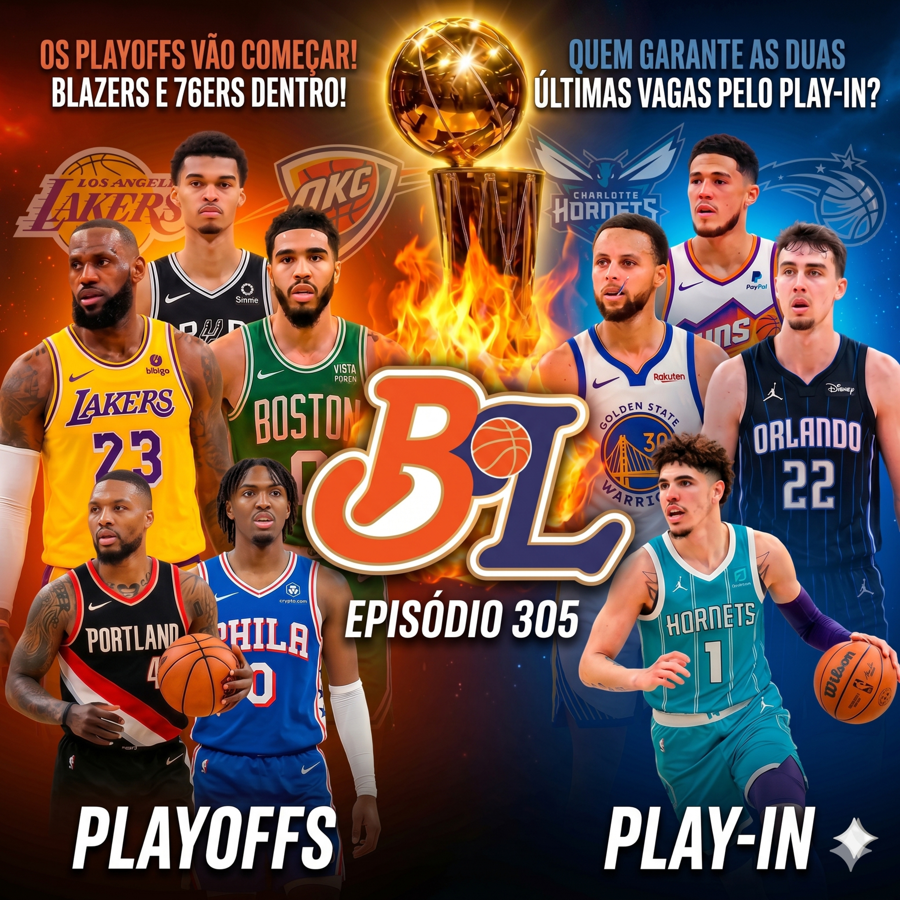 Podcast #305 - Análise e palpites para os playoffs da NBA 2026 & Blazers e 76ers garantem vaga