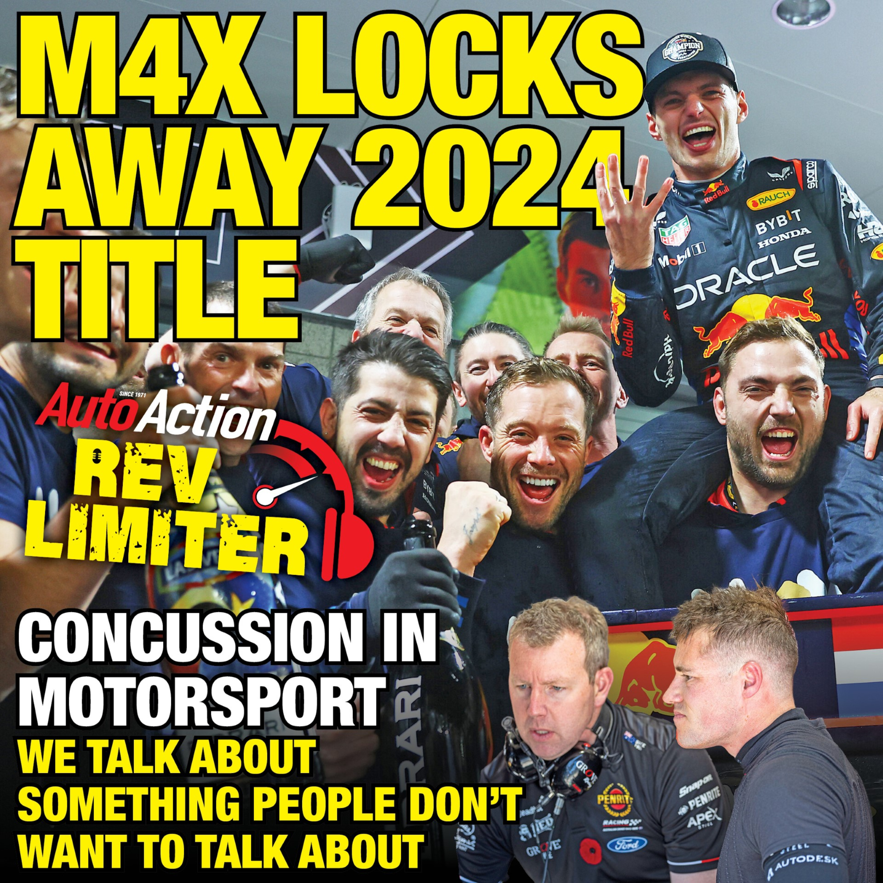 Verstappen wins title #4 and we have a big chat about concussion...  episode artwork