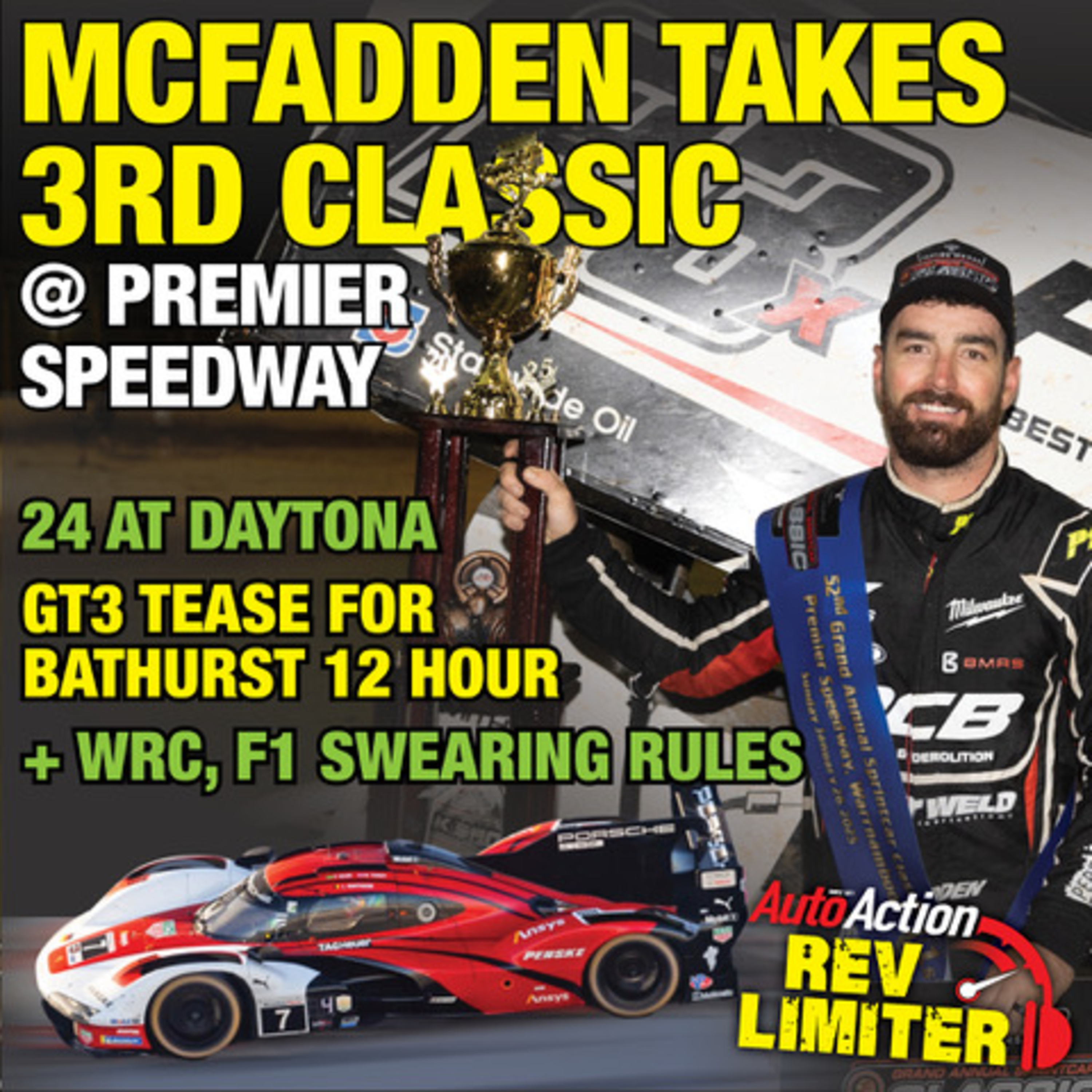 We're Back... so come and hear about speedway and sportscar racing episode artwork