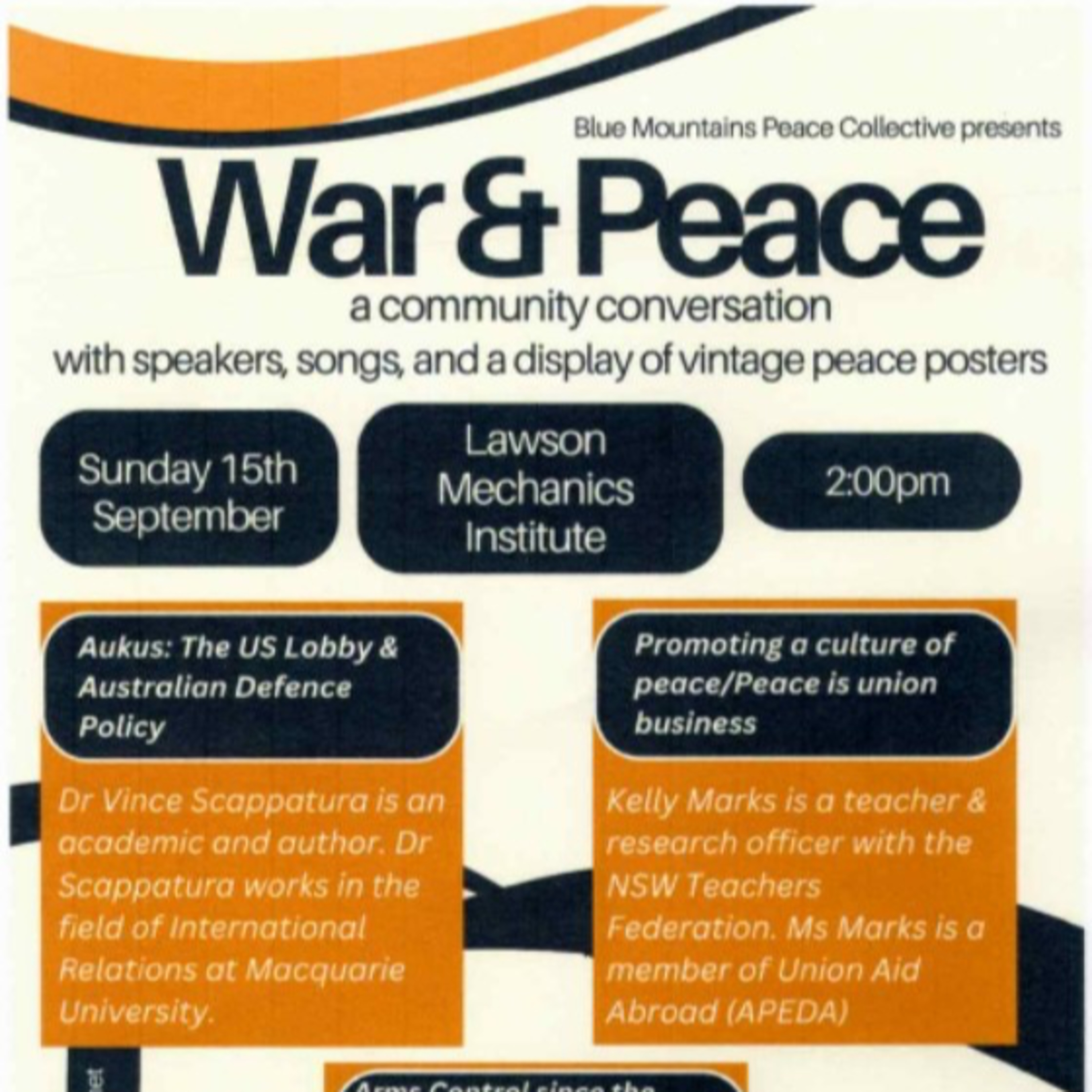 War & Peace a community conversation with Daryl Le Cornu