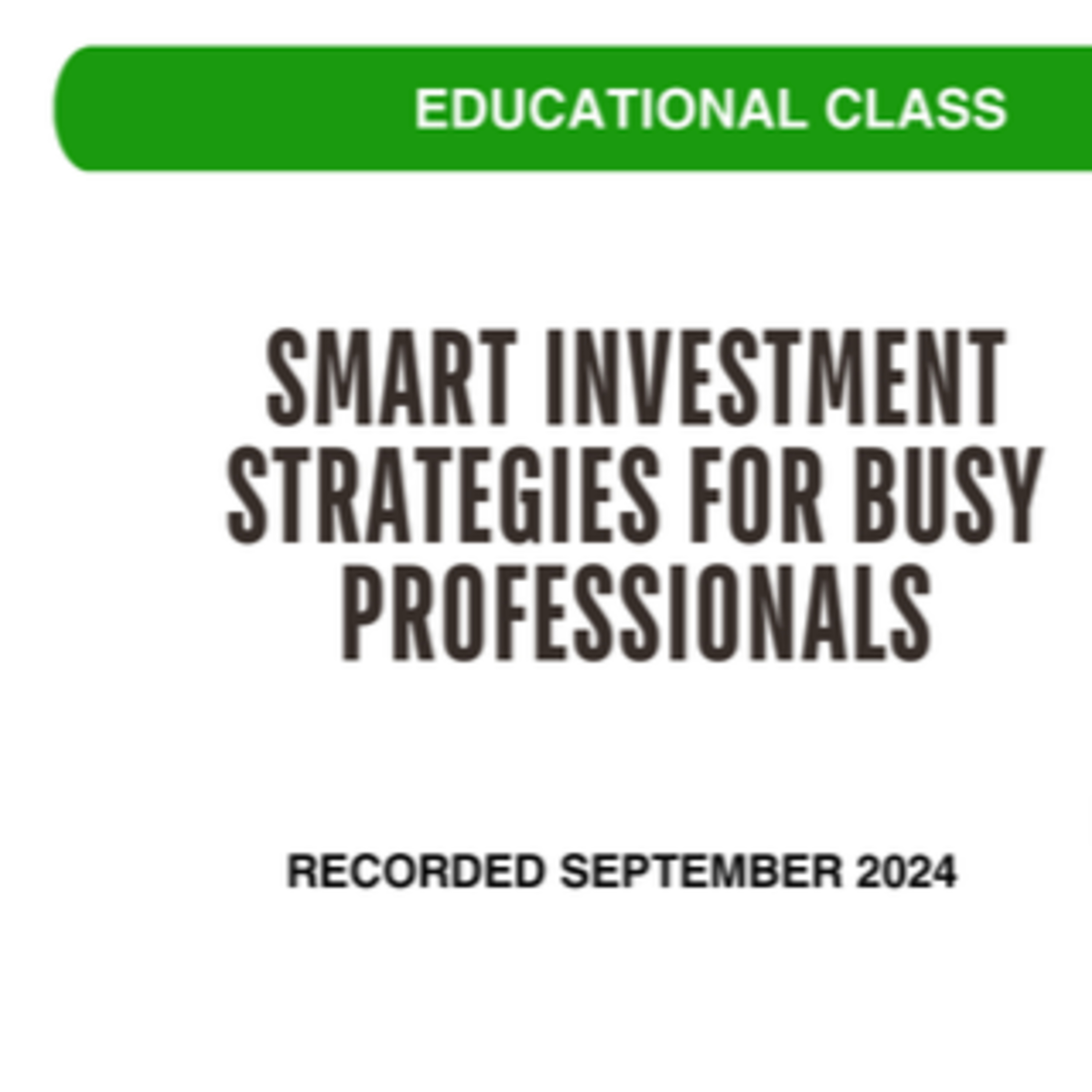 Smart Investment Strategies for Busy Professionals episode artwork