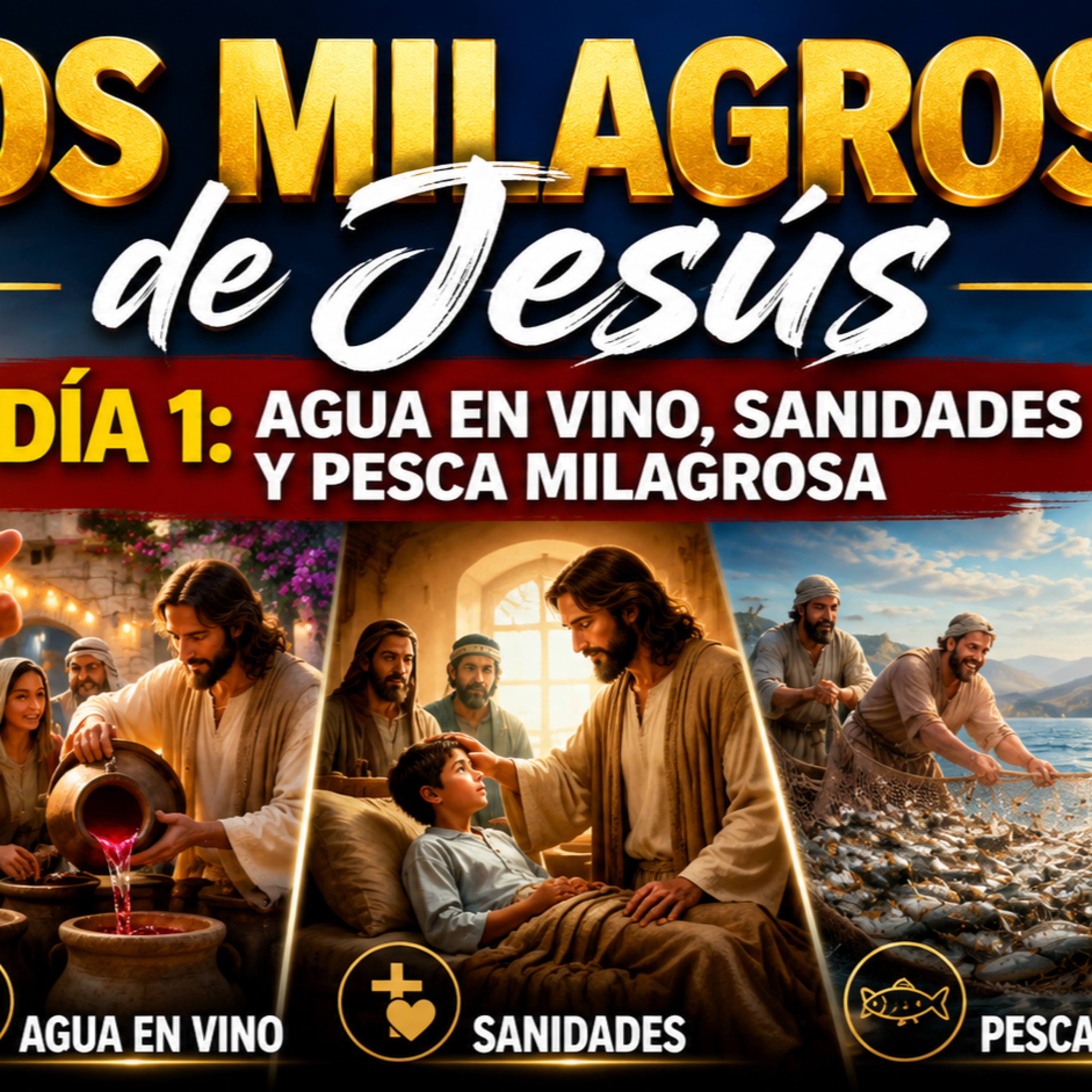 Día 1- Los Milagros de Jesús | Agua en Vino, Sanidades y la Pesca Milagrosa | Estudio Bíblico episode artwork