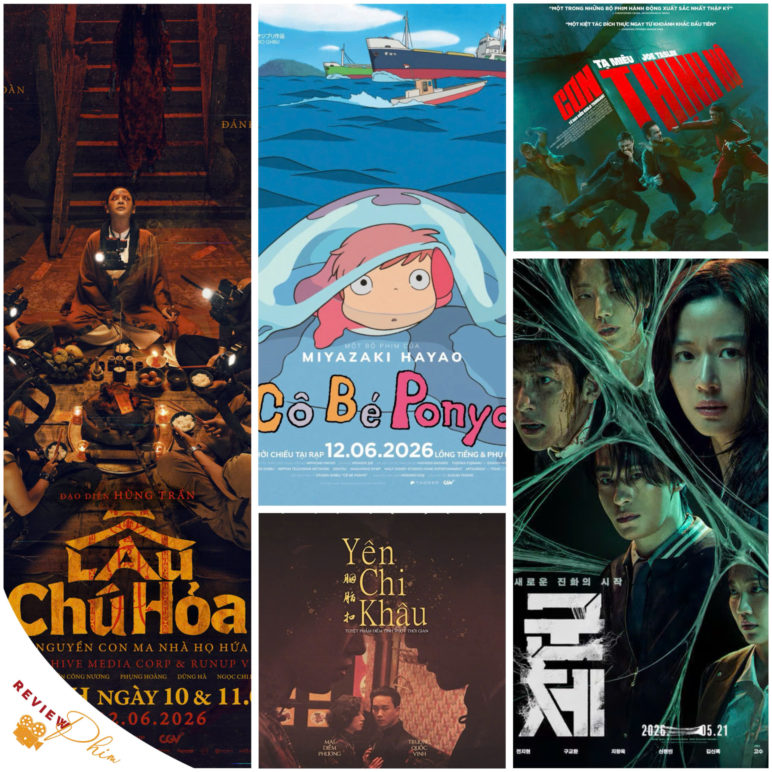 Review phim: LẦU CHÚ HỎA, COLONY: BẦY XÁC SỐNG, YÊN CHI KHÂU, CƠN THỊNH NỘ, CÔ BÉ PONYO và Gintama the Movie 2026: Yoshiwara Trong Biển Lửa