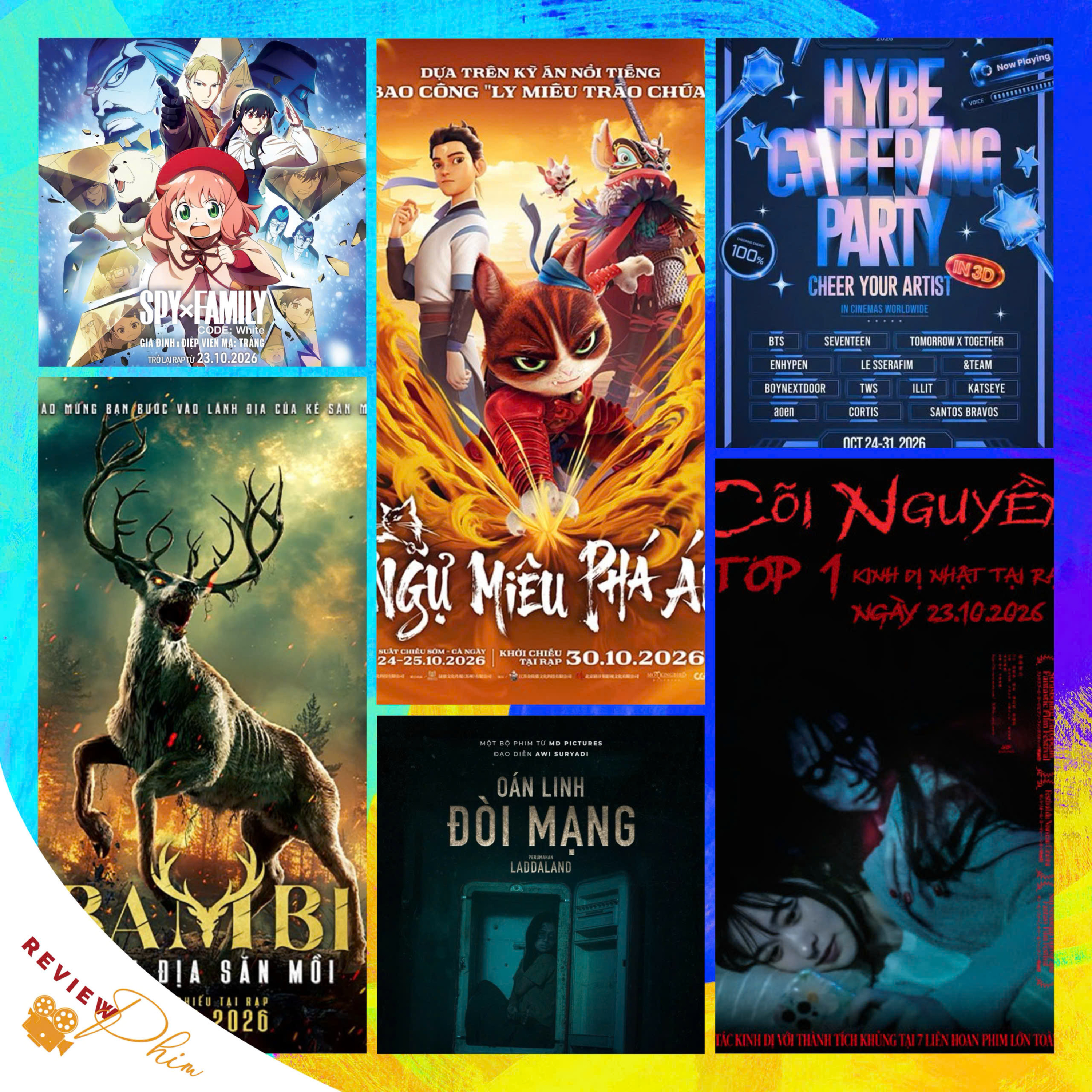 Review phim: OÁN LINH ĐÒI MẠNG, CÕI NGUYỀN, BAMBI: LÃNH ĐỊA SĂN MỒI, Ngự Miêu Phá Án, Hybe Cheering Party & GIA ĐÌNH x ĐIỆP VIÊN MÃ: TRẮNG (CHIẾU LẠI).