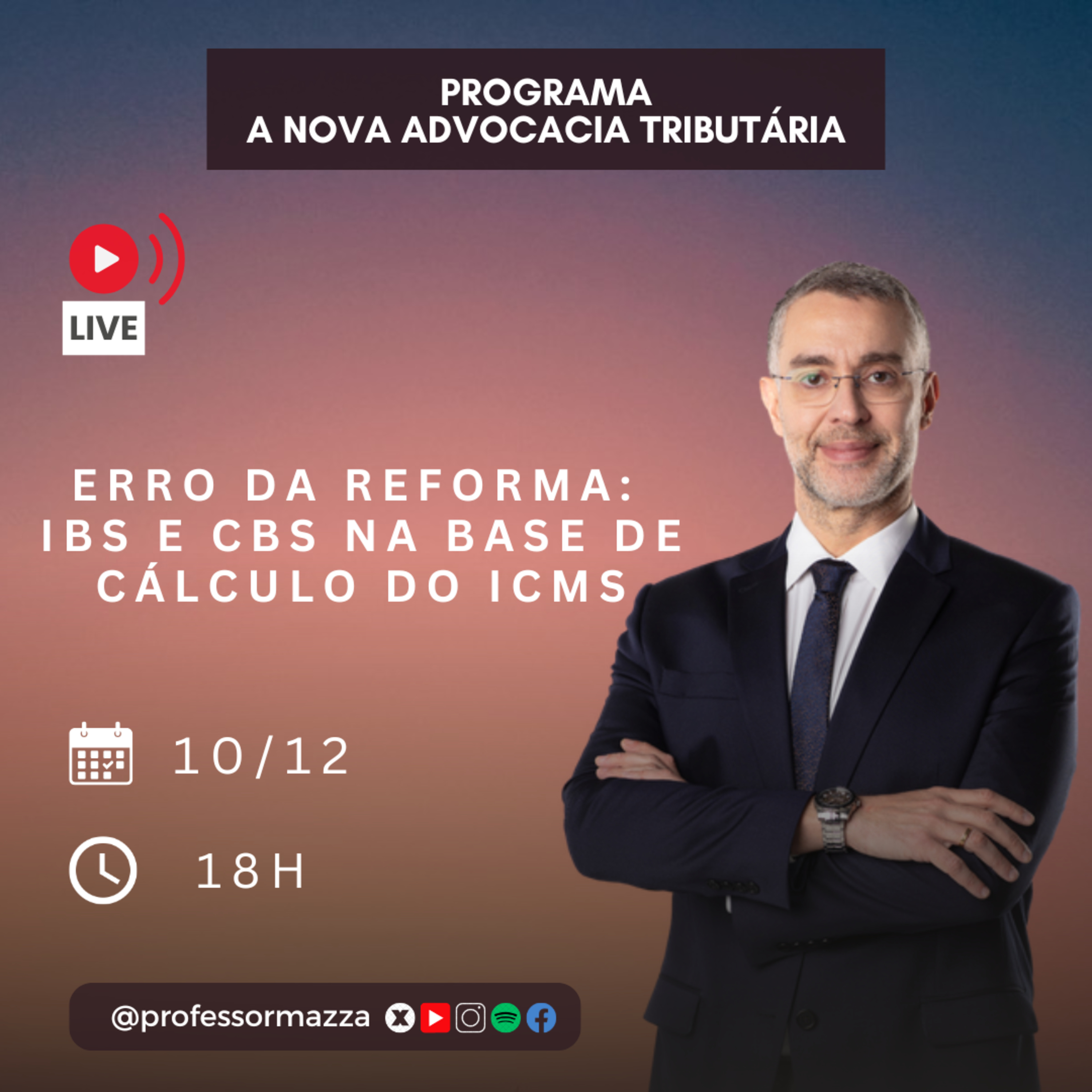 Erro da Reforma: IBS e CBS na base de cálculo do ICMS (Live Completa ...