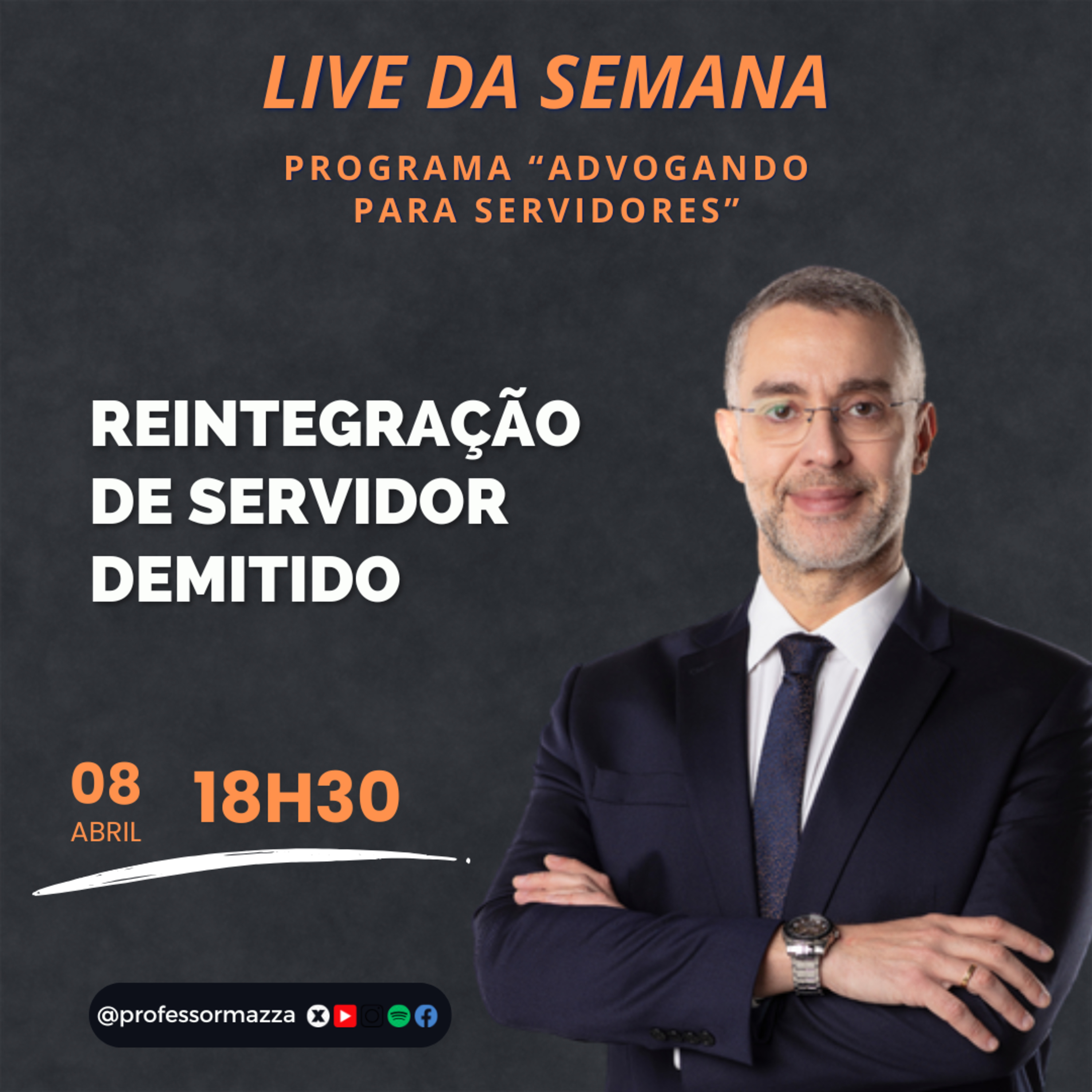 Reintegração de servidor demitido (LIVE COMPLETA) | Advogando para Servidores episode artwork