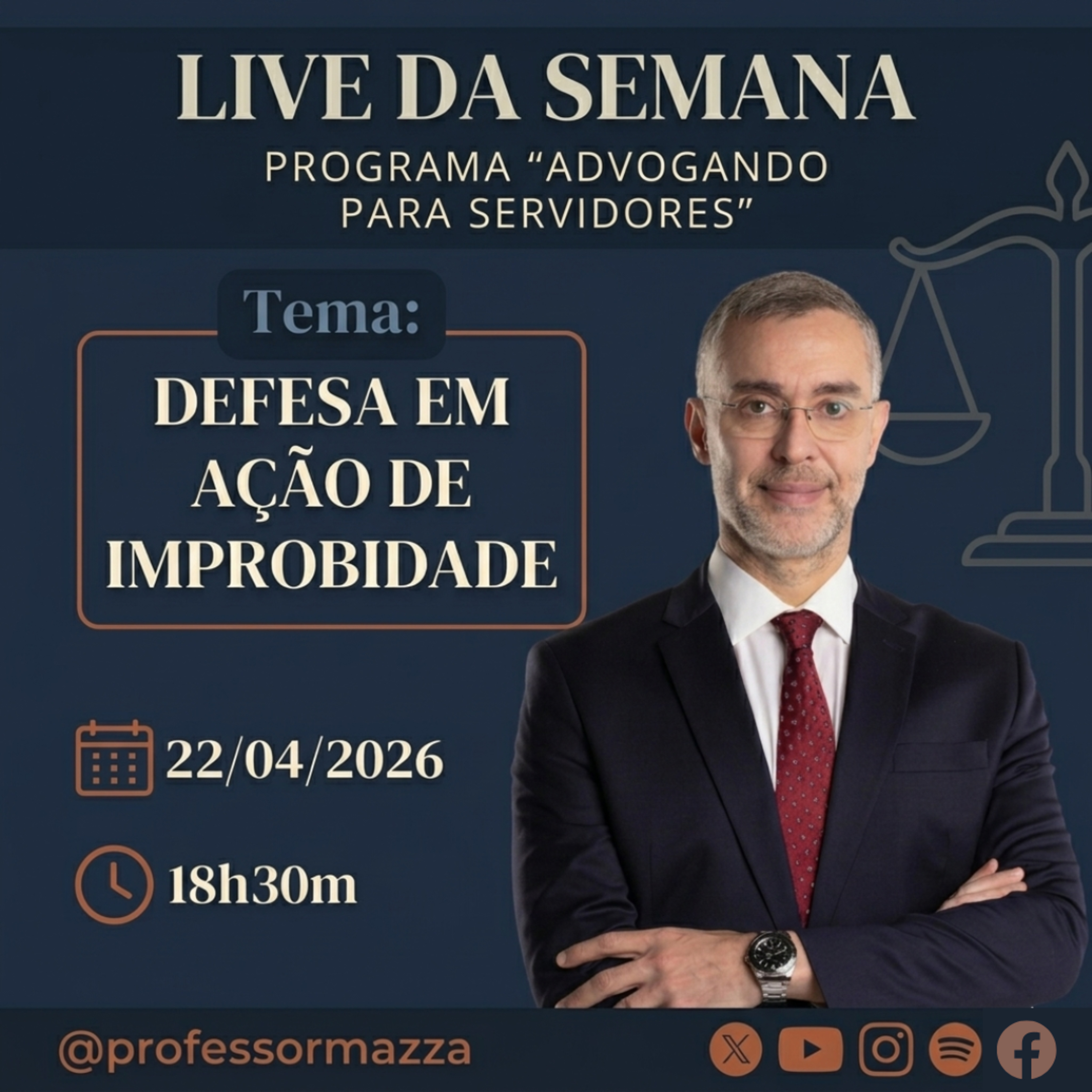 Defesa em Ação de Improbidade (LIVE COMPLETA) | Advogando Para Servidores episode artwork