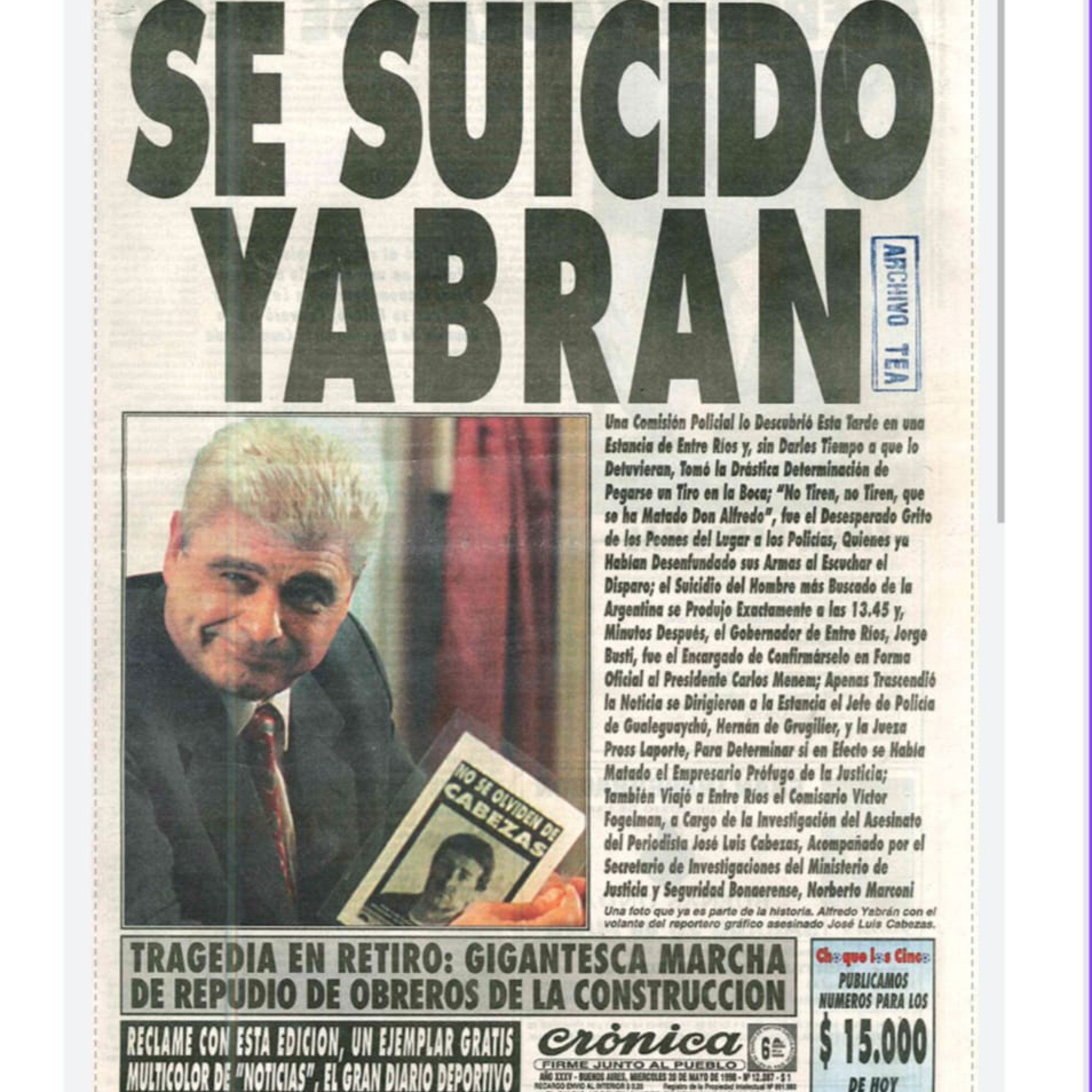 J. P. RODONI | #ELBIÓGRAFO «ALFREDO YABRÁN Y LAS MUERTES DUDOSAS EN LOS NOVENTA» episode artwork