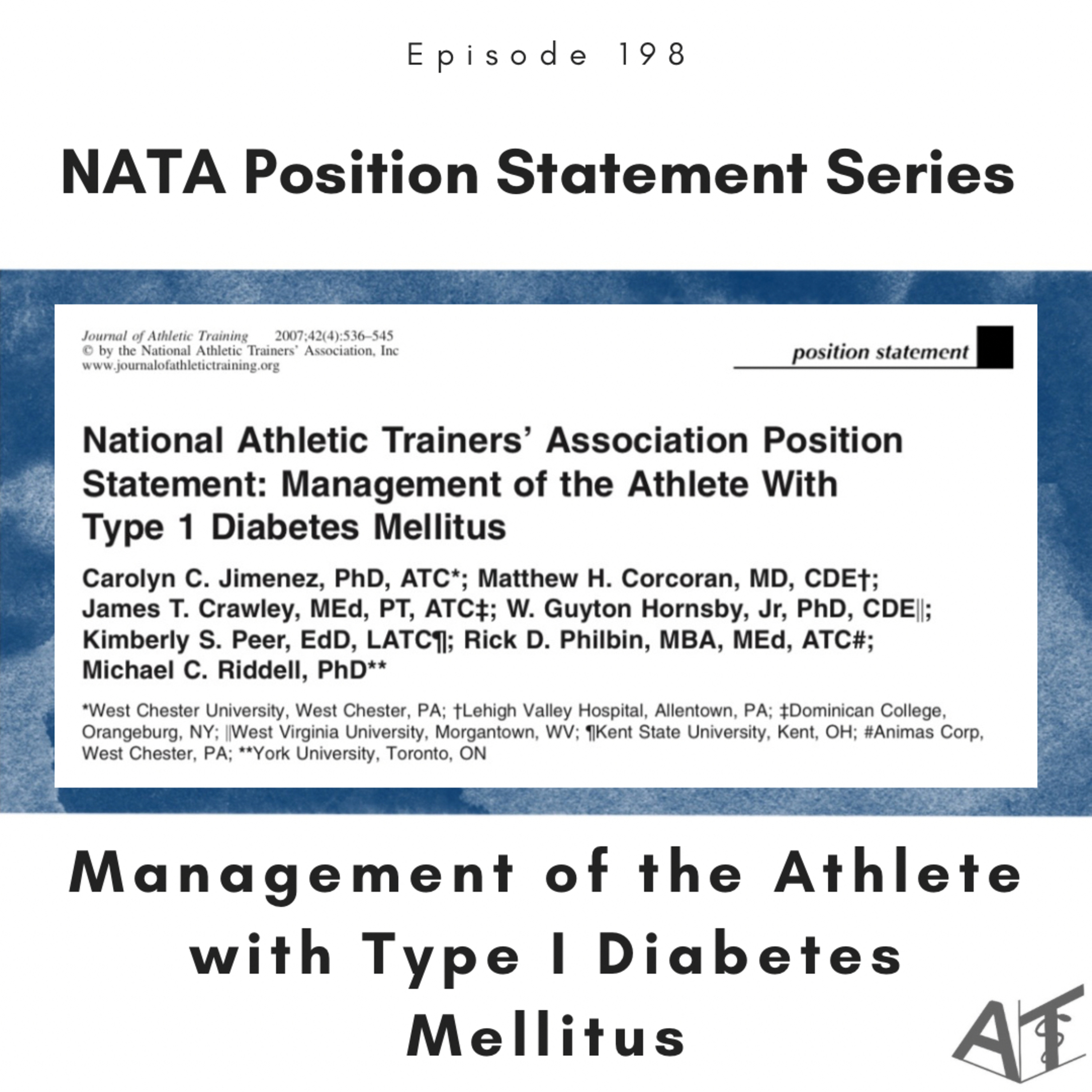 CEU: Position Statement Series: Management of the Athlete with Type I Diabetes Mellitus - 198 episode artwork