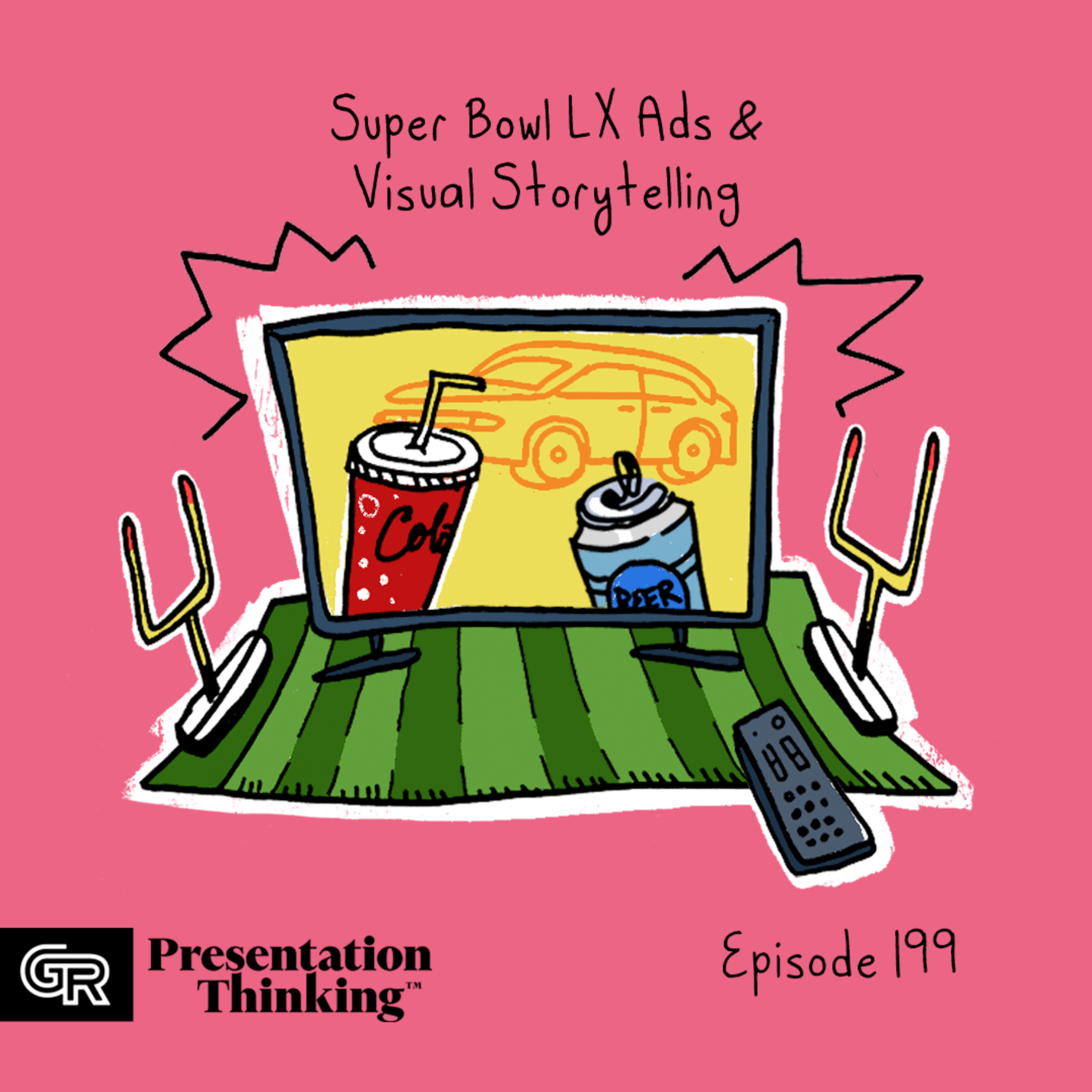 #199. Storytelling, going stale and Super Bowl commercials episode artwork