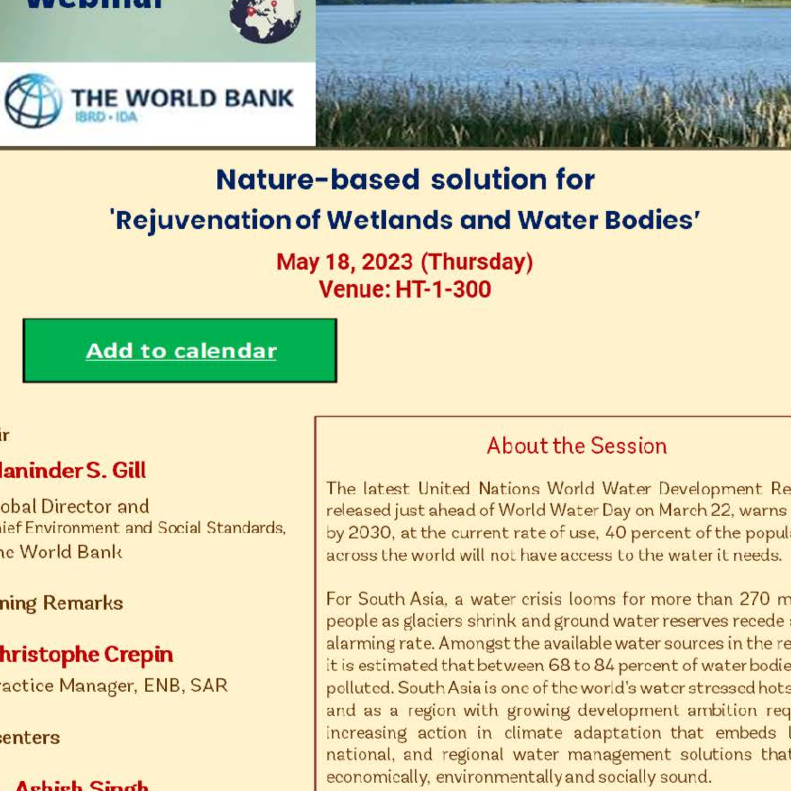 NbS for Rejuvenation of Wetlands and Water Bodies'