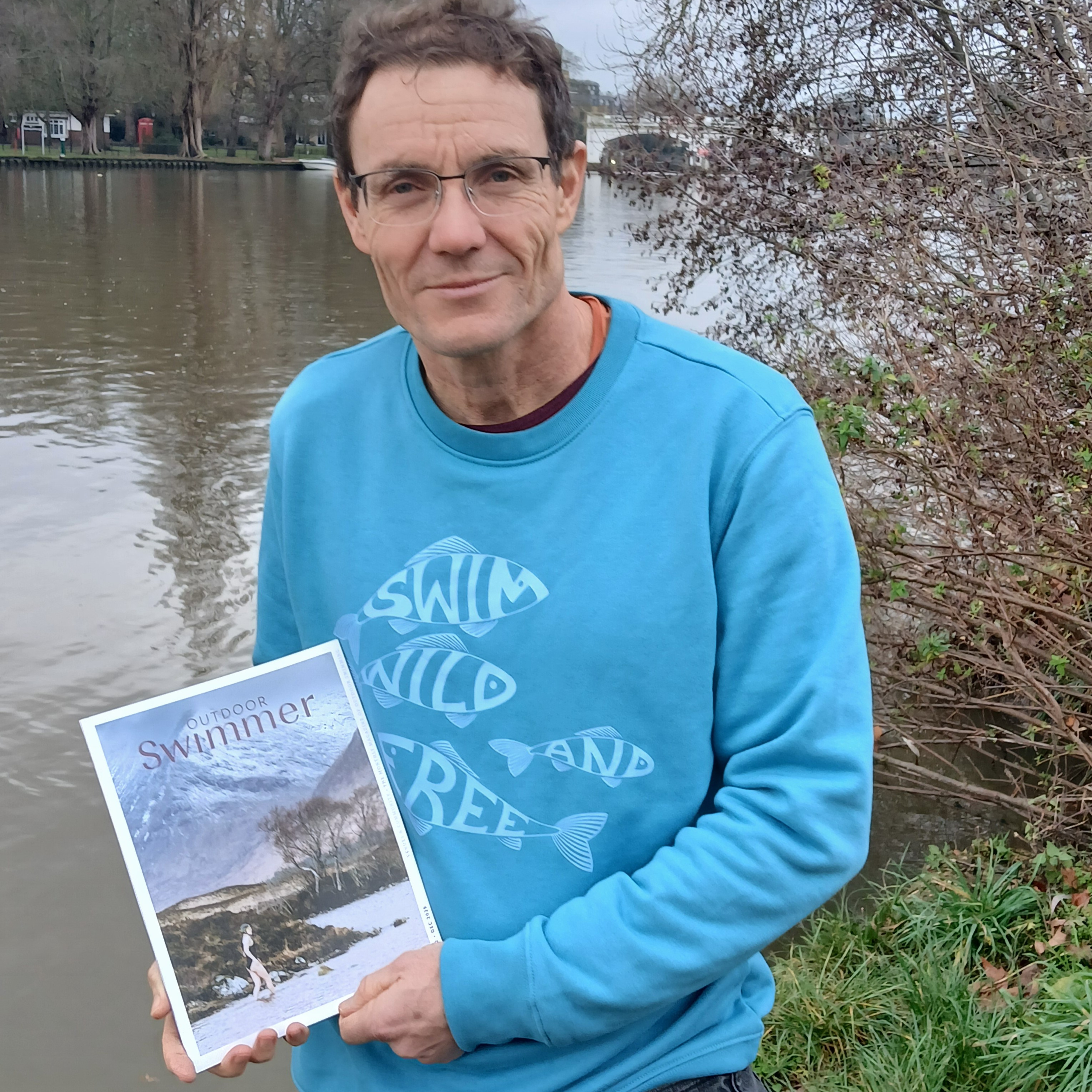 Simon Griffiths, of Outdoor Swimmer Magazine, and Swim Wild and Free episode artwork