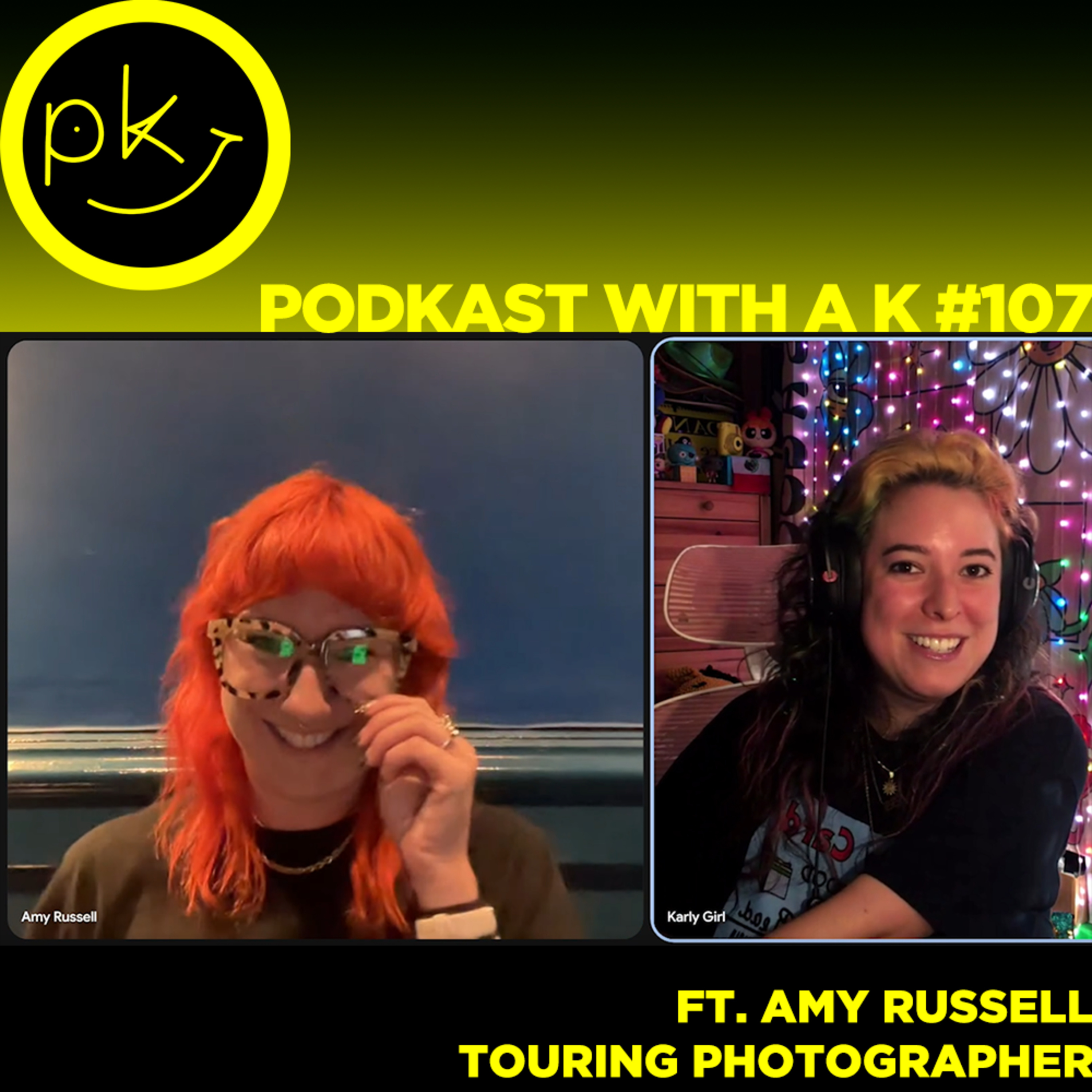 podKast with a K #107 ft. Amy Russell, touring photographer episode artwork