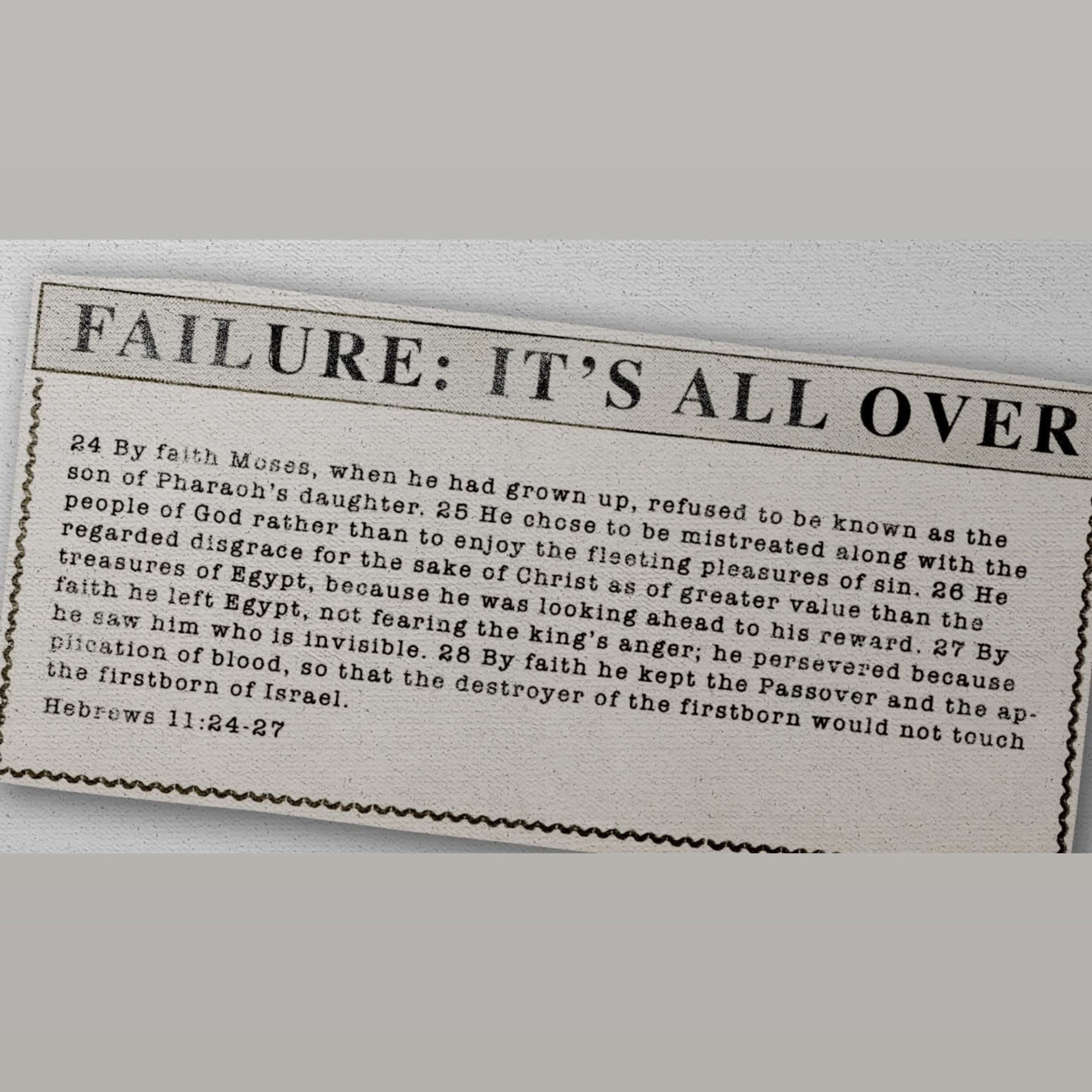 REAL LIFE ISSUES | Failure : IT IS ALL OVER