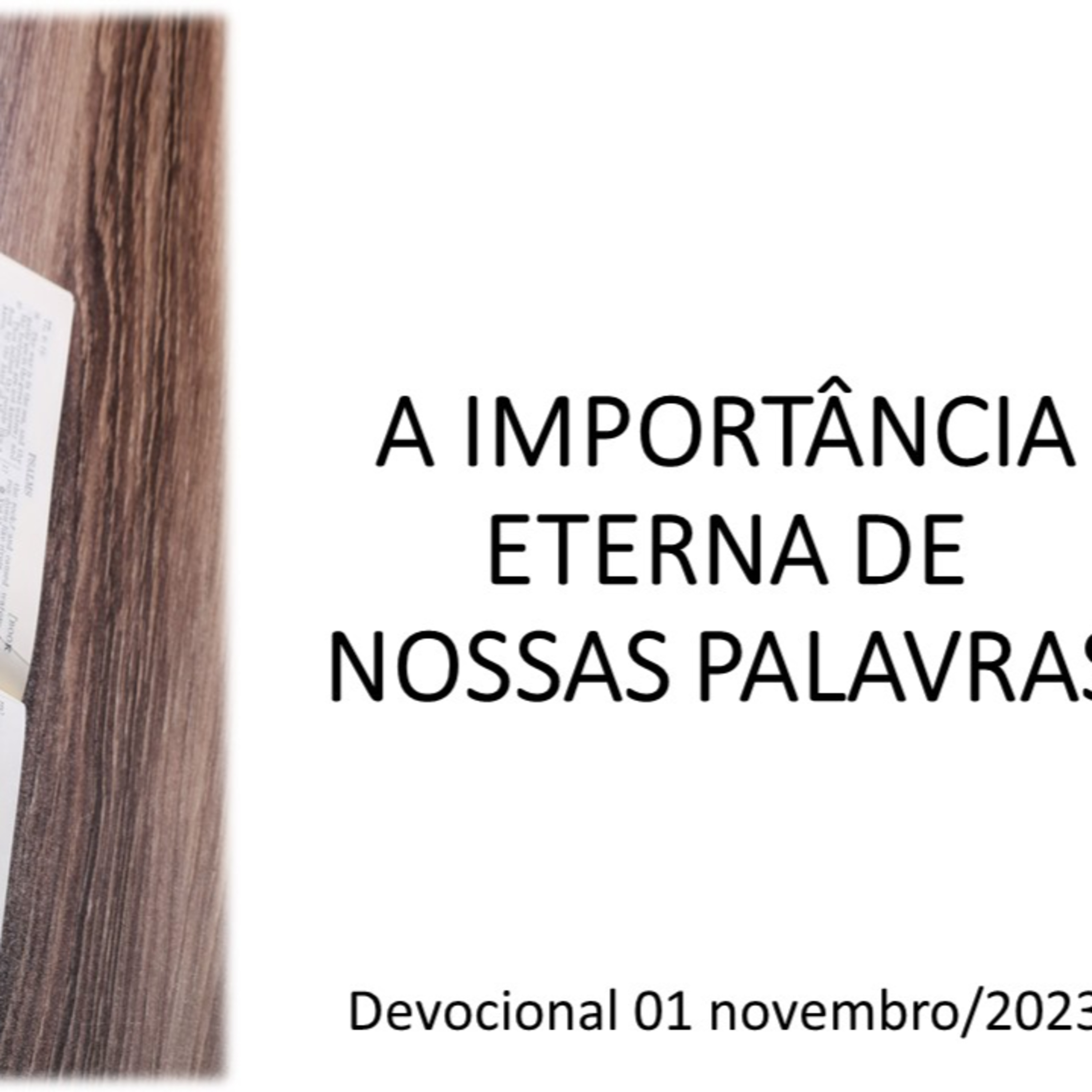 A IMPORTÂNCIA ETERNA DE NOSSAS PALAVRAS 