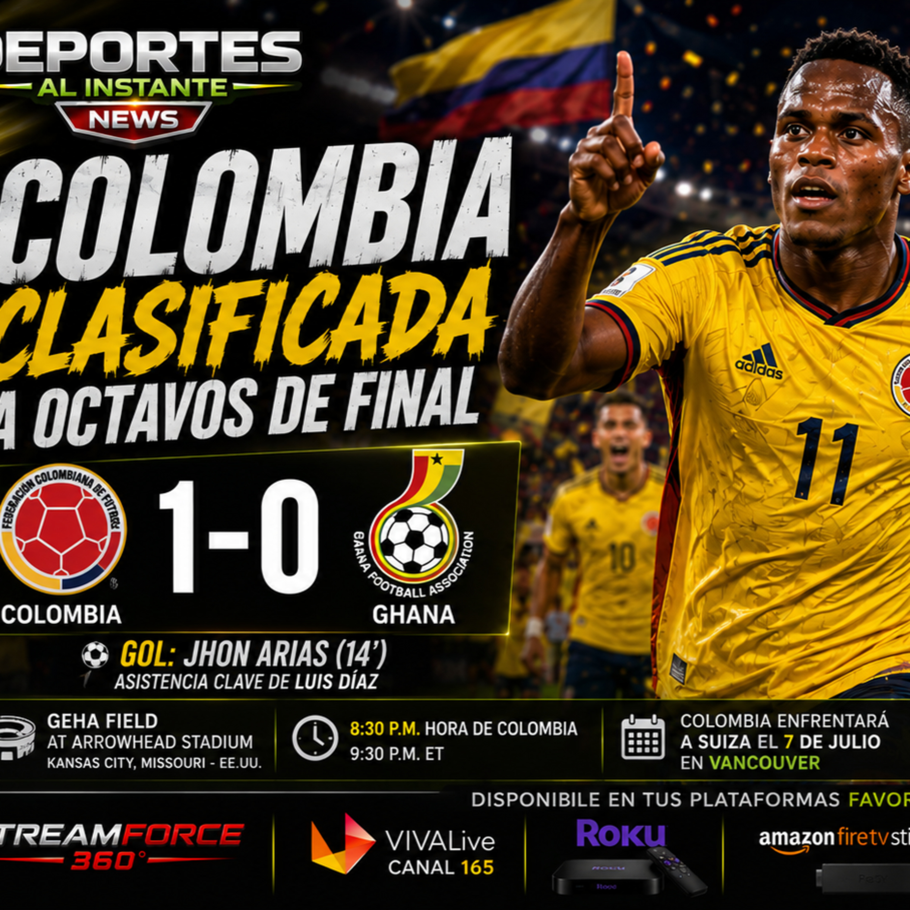 ¡COLOMBIA CLASIFICA! Narración y Análisis del 1-0 ante Ghana | Mundial 2026 | Deportes al Instante