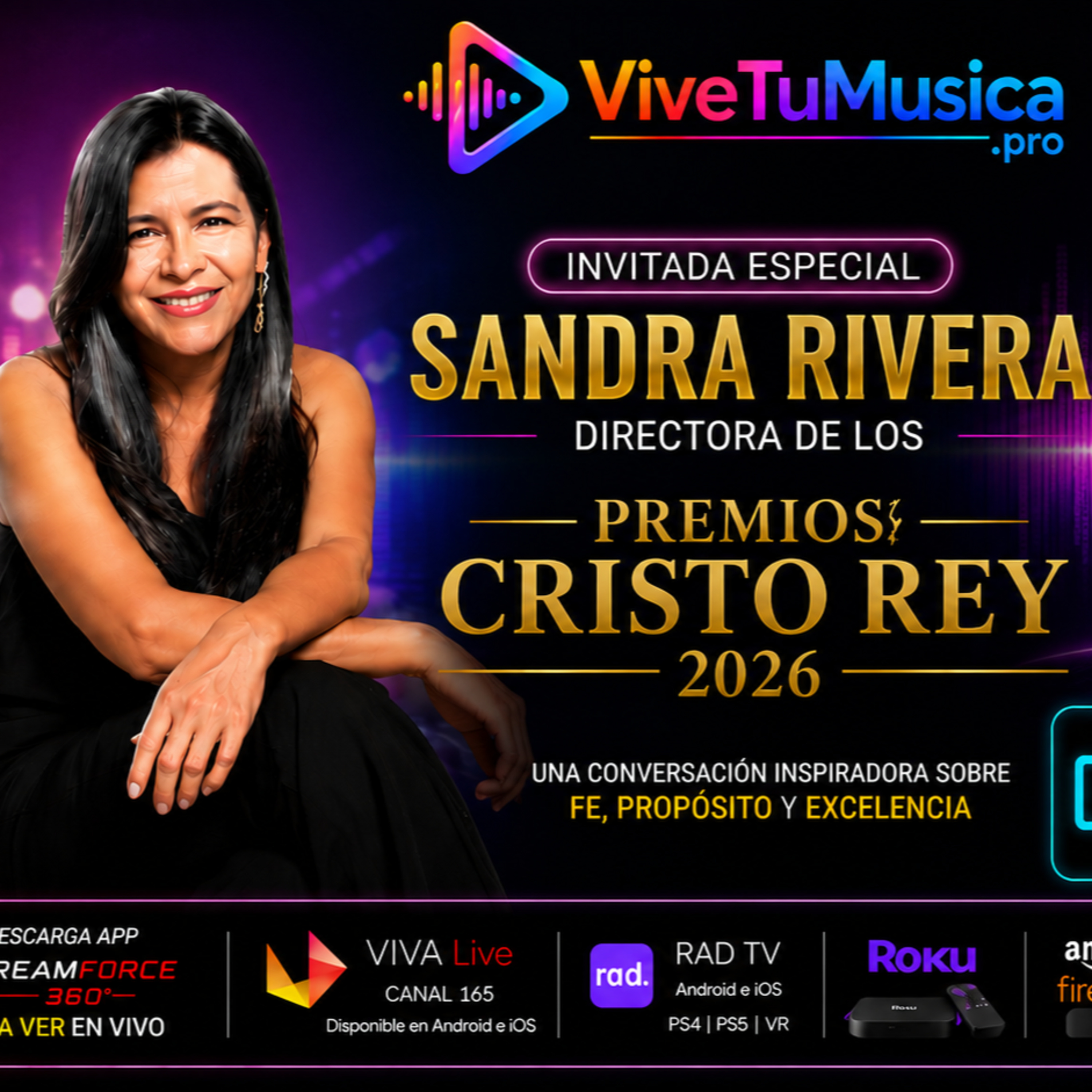 Entrevista Exclusiva con Sandra Rivera: Todo sobre la Edición 2026 de los Premios Cristo Rey | Viven Tu Música episode artwork