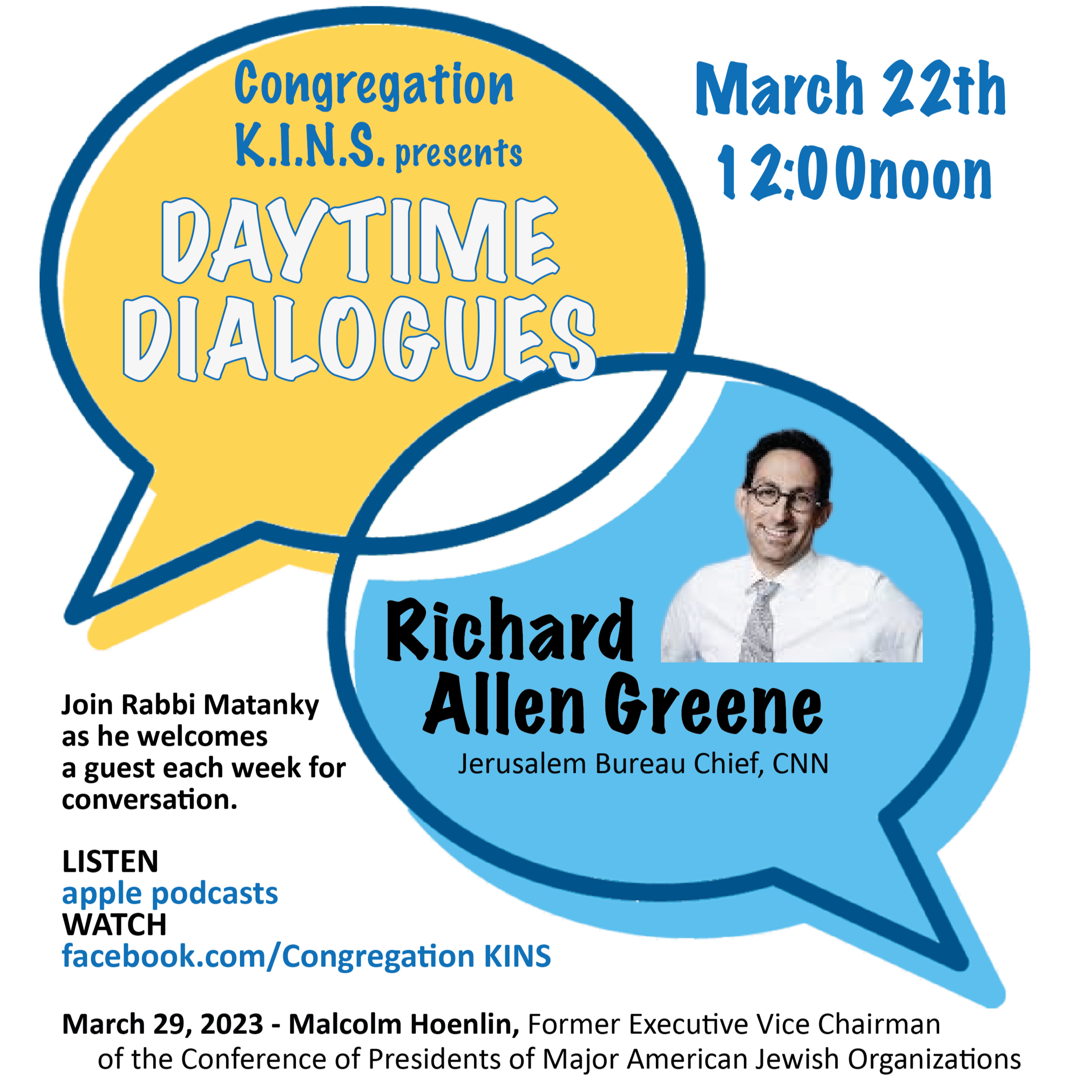 Congregation KINS presents Daytime Dialogues
