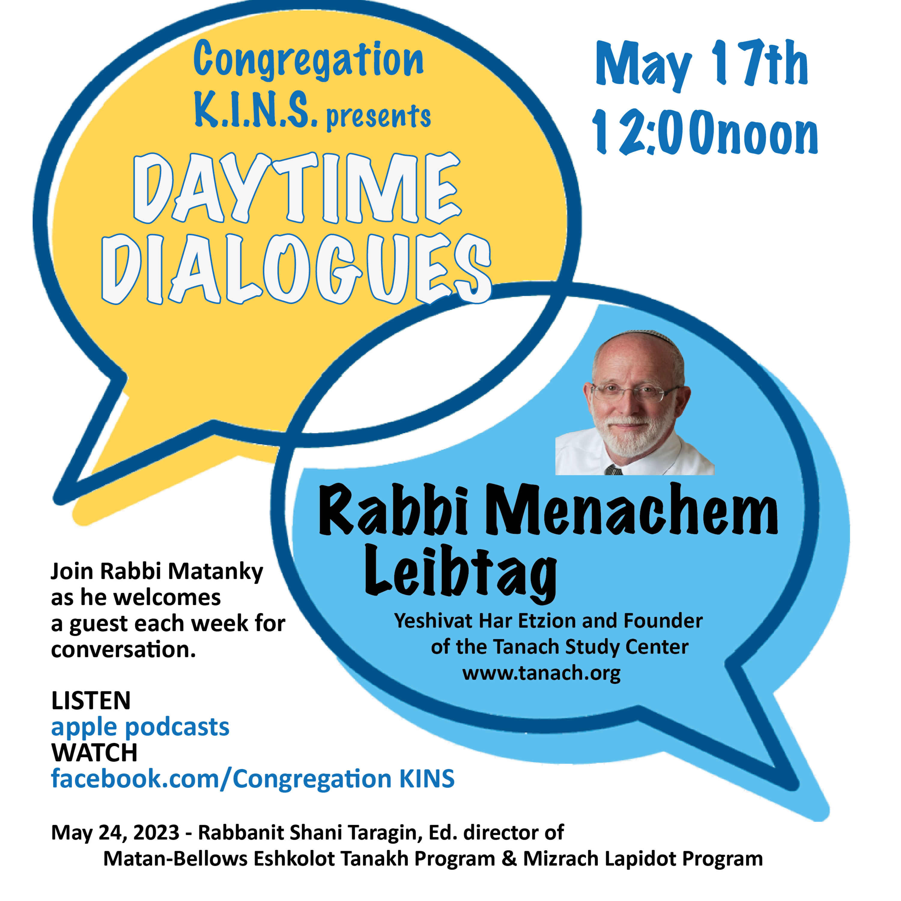 Congregation KINS presents Daytime Dialogues