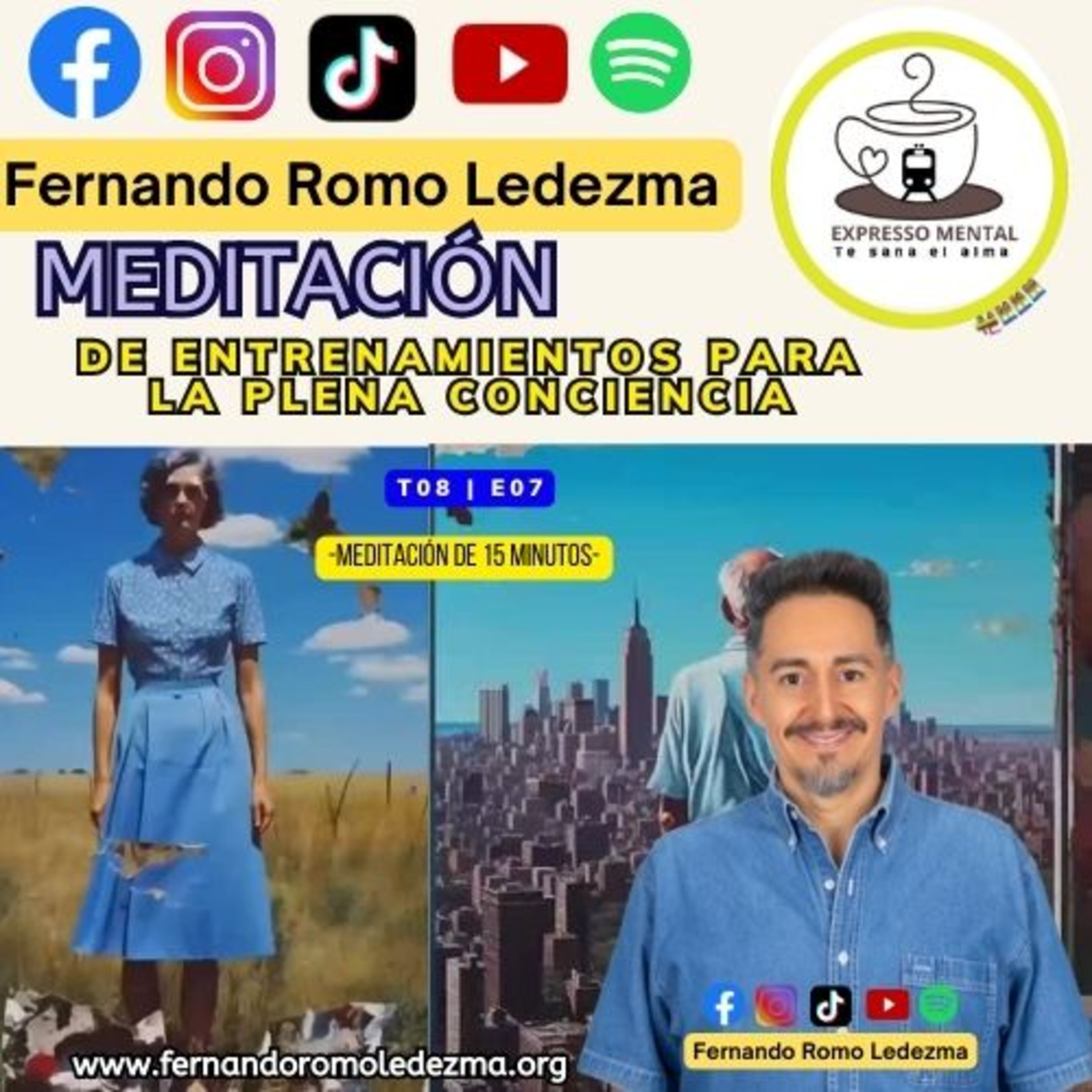 Expresso Mental T08 E03 - Meditación de entrenamientos para la plena conciencia episode artwork