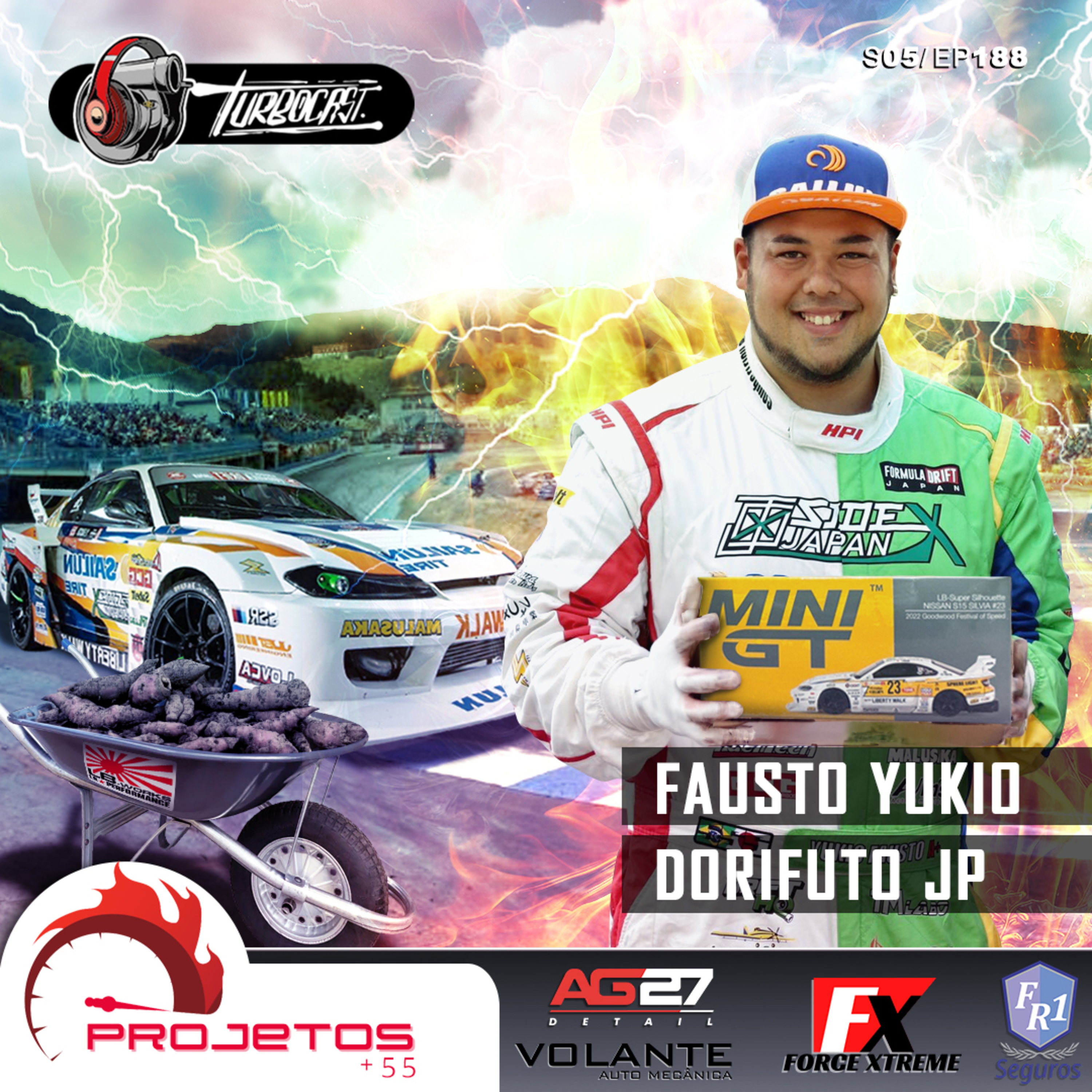 TurboCast S05/Ep188 | Brasil vs Japão ft. piloto de dorifuto Fausto Yukio
