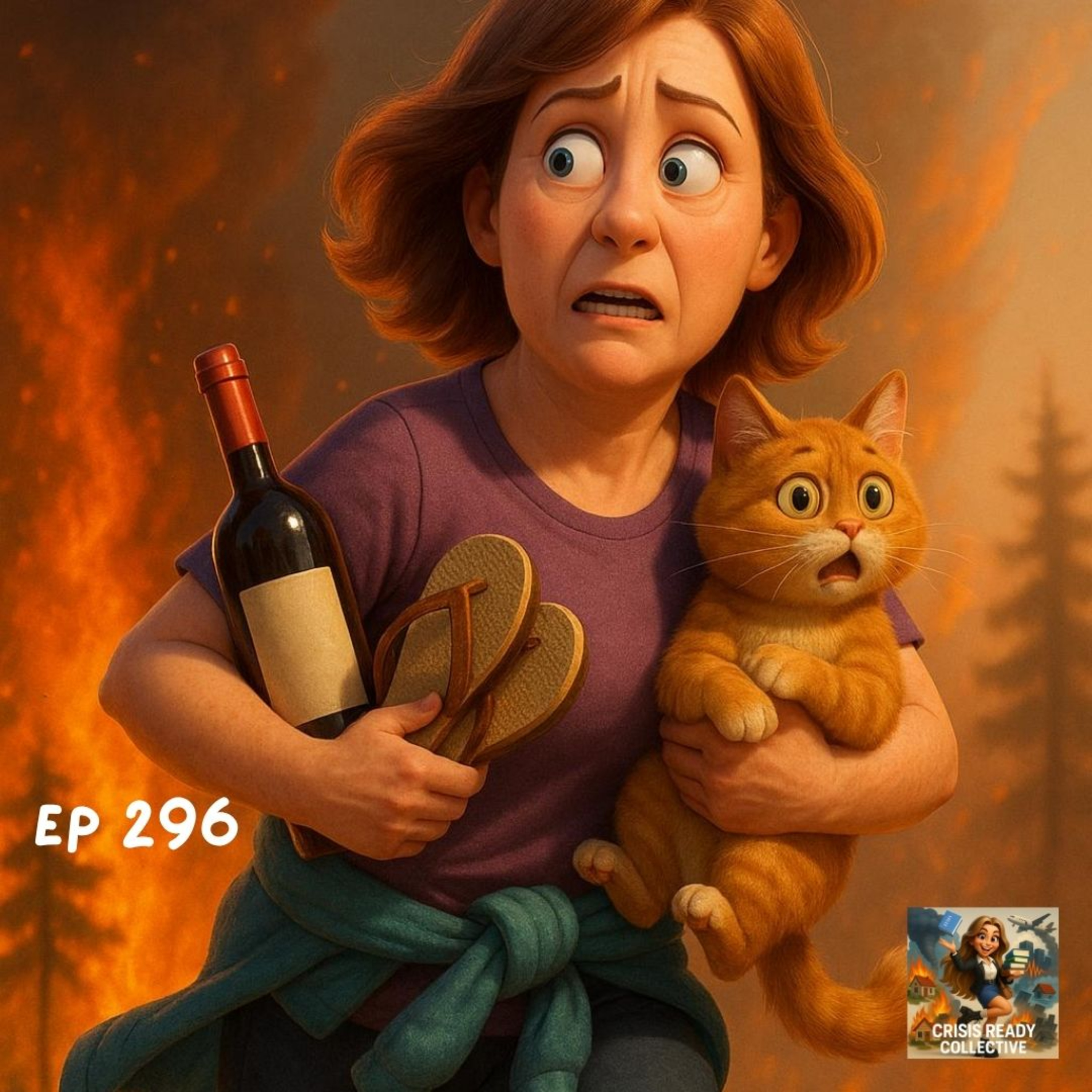 WILDFIRE SEASON IS NOT A VIBE! WHY YOUR GO-BAG SHOULDN'T INCLUDE WINE & FLIP-FLOPS | EPISODE 296 episode artwork