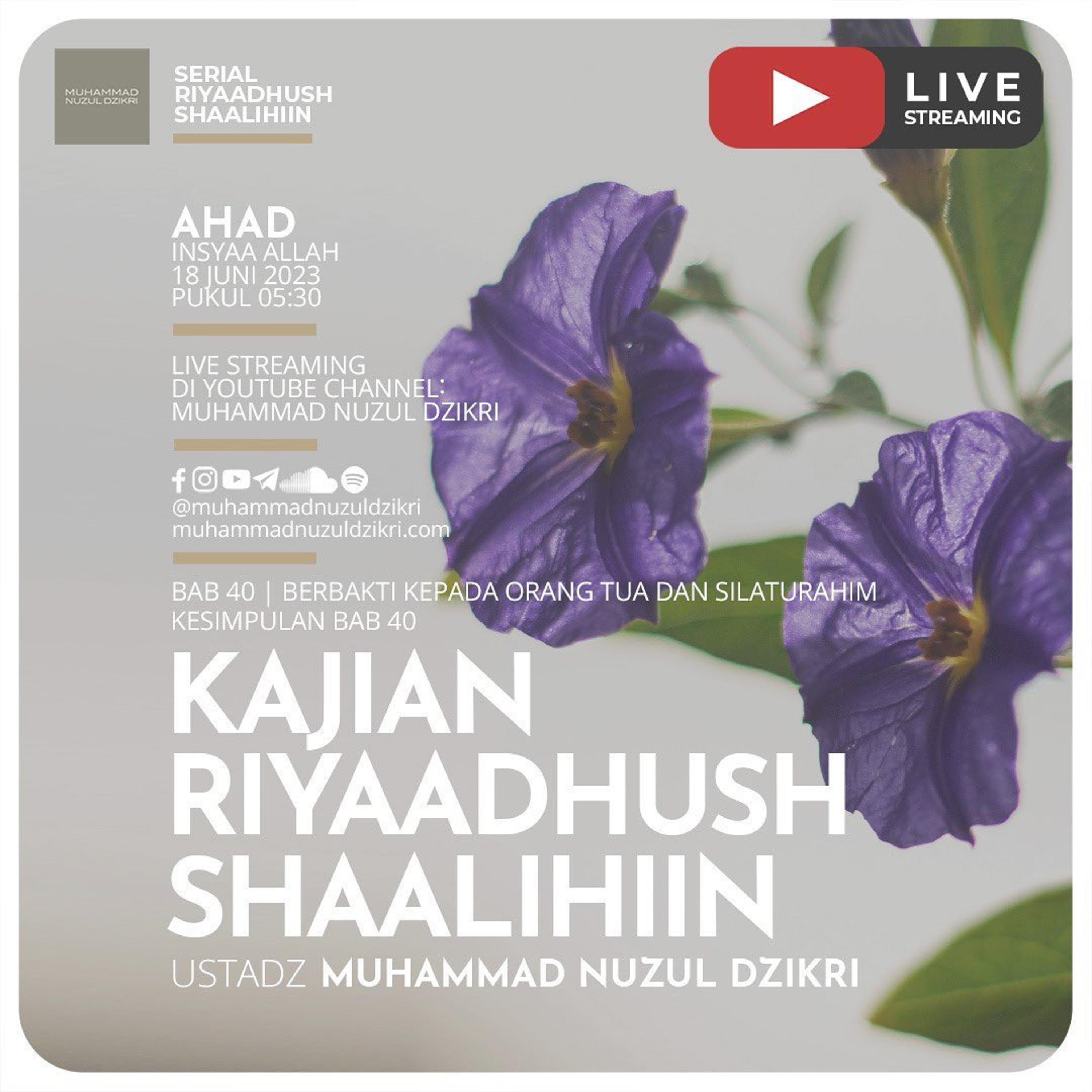 Riyaadhush Shaalihiin 1092. "MENDOAKAN SUAMI SHALIH YANG TELAH WAFAT"
