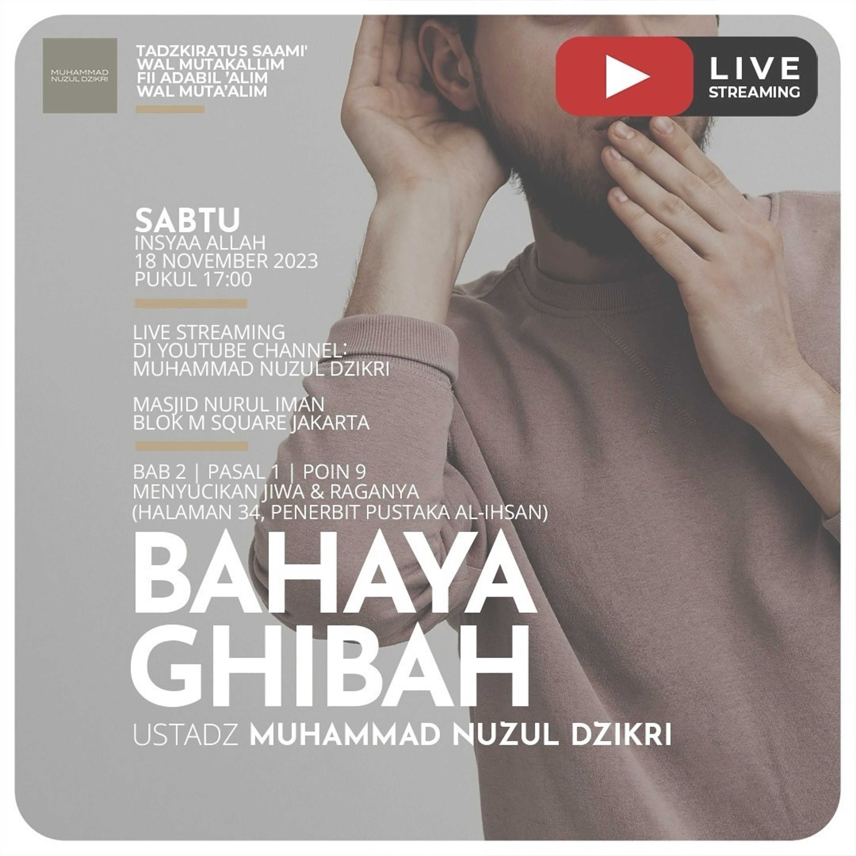 157. BAHAYA GHIBAH | Tadzkiratus saami' wal mutakallim fii adabil 'alim wal muta'alim