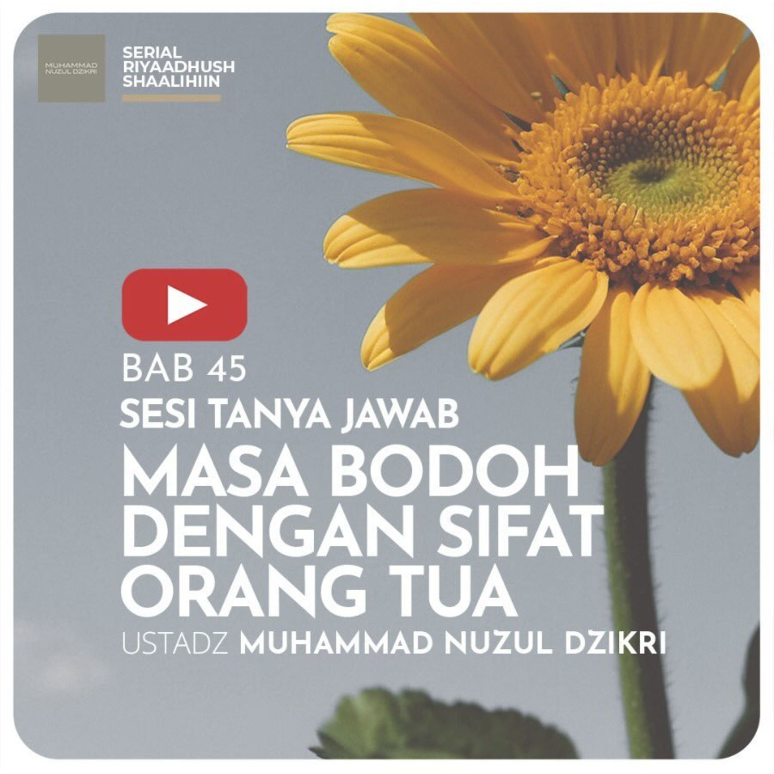 Riyaadhush Shaalihiin 1478. "MASA BODOH DENGAN SIFAT ORANG TUA"