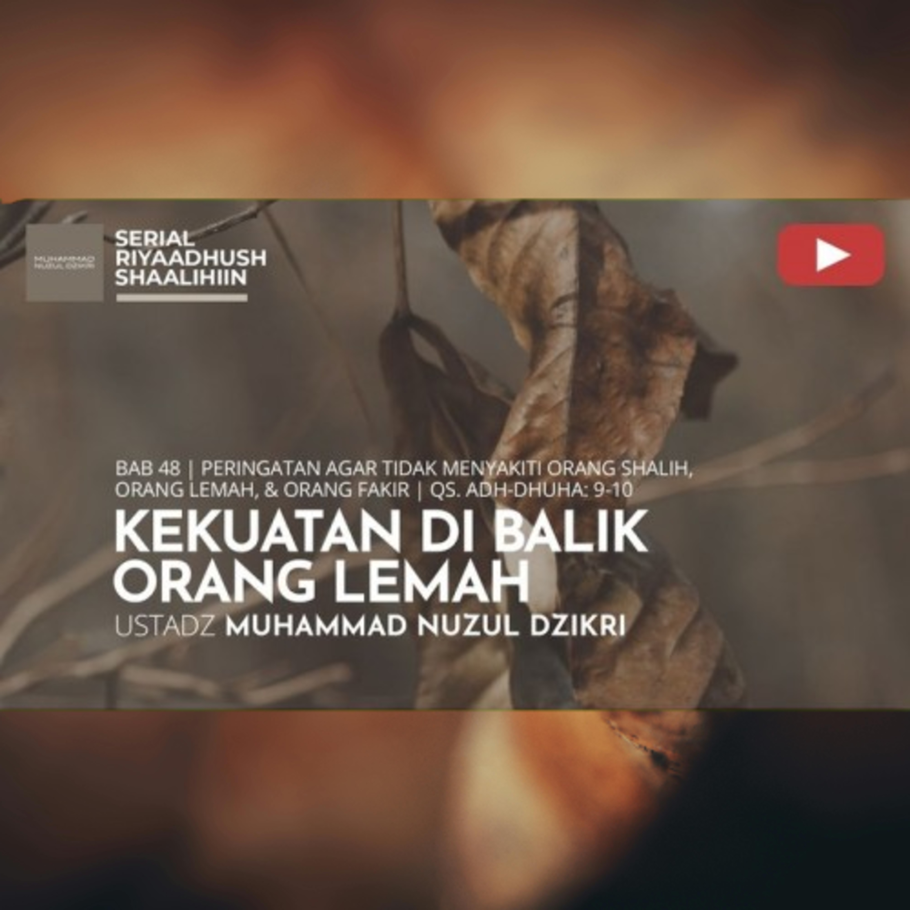 Riyaadhush Shaalihiin 1744. "KEKUATAN DI BALIK ORANG LEMAH"