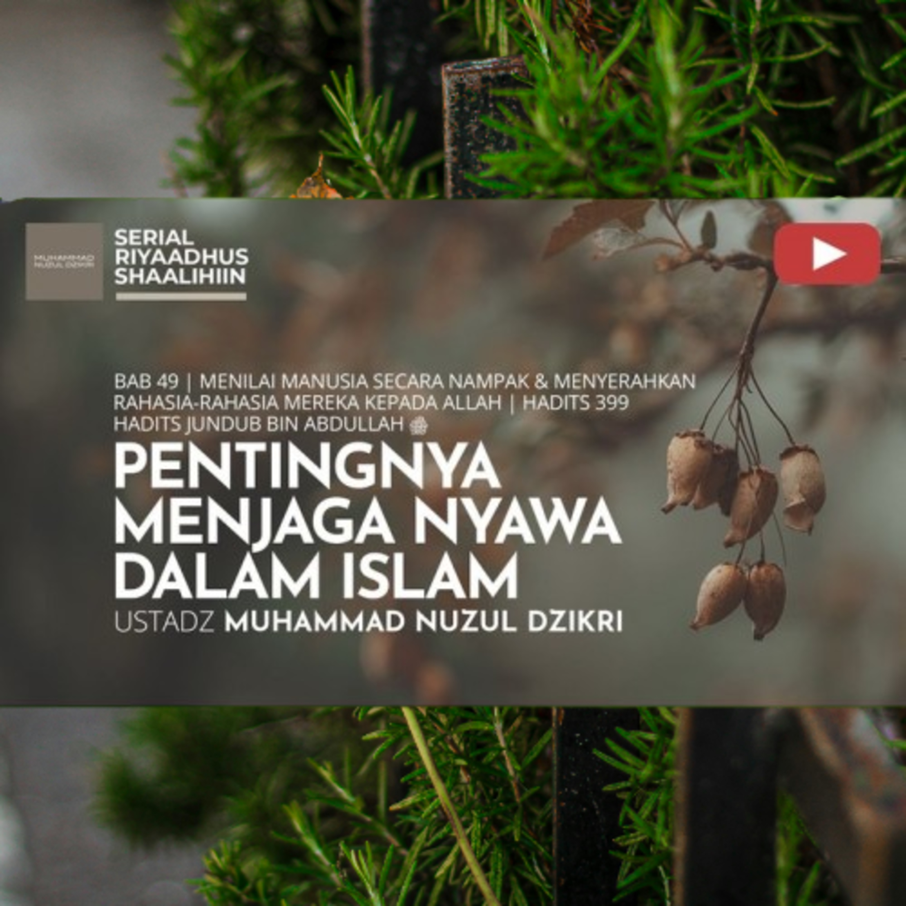 Riyaadhush Shaalihiin 1806. "PENTINGNYA MENJAGA NYAWA DALAM ISLAM "