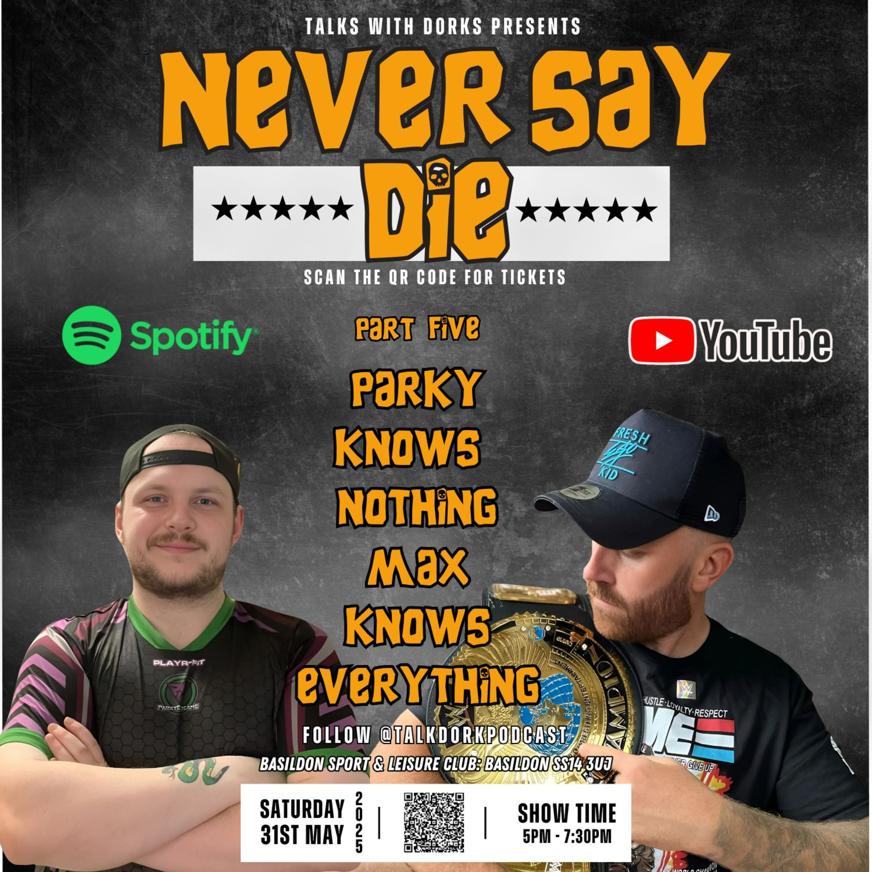 TALKS WITH DORKS PRESENTS NEVER SAY DIE: PART 5: MAX KNOWS EVERYTHING PARKY KNOWS NOTHING episode artwork