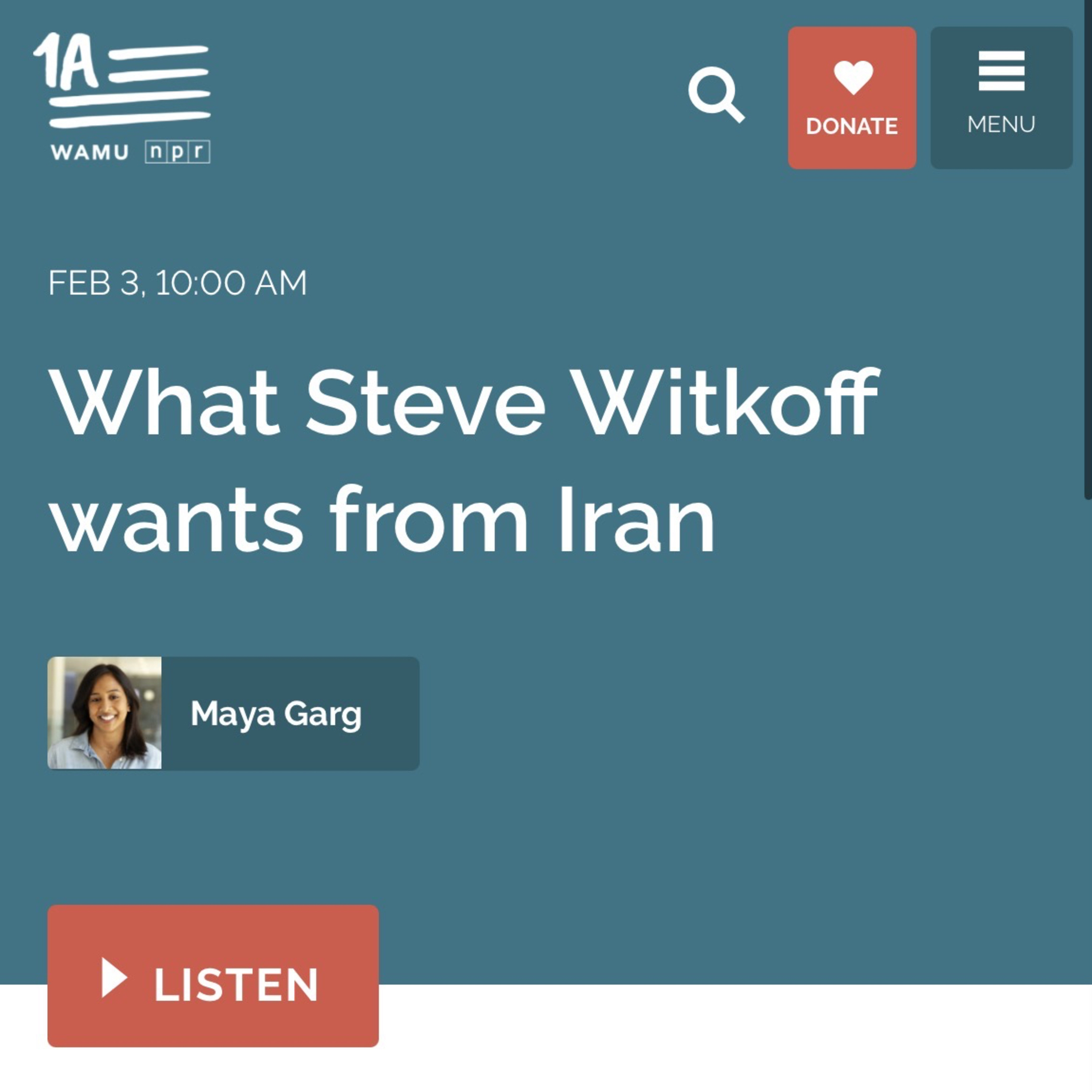 What Witkoff Wants from Tehran