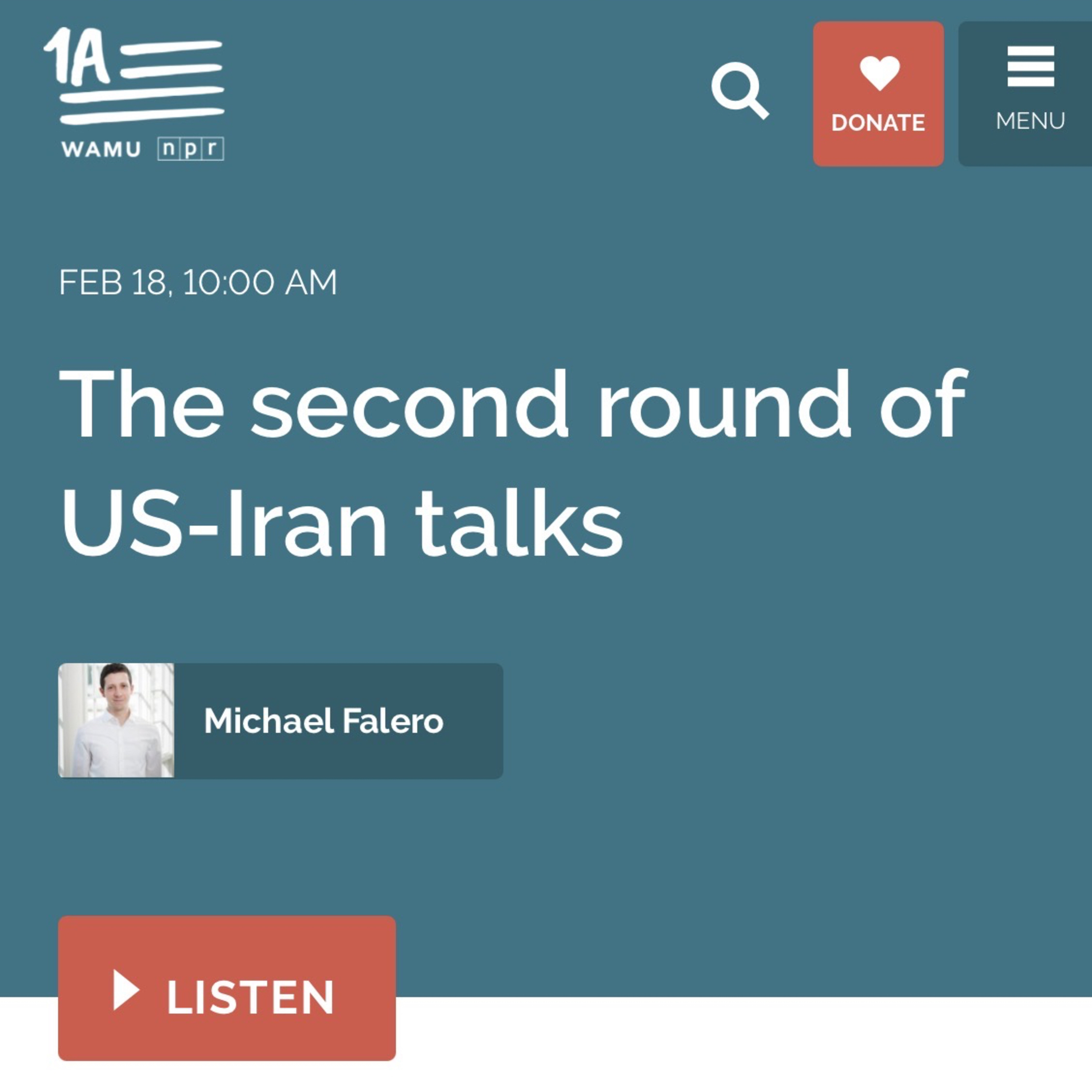 Second Round of U.S.-Iran Talks