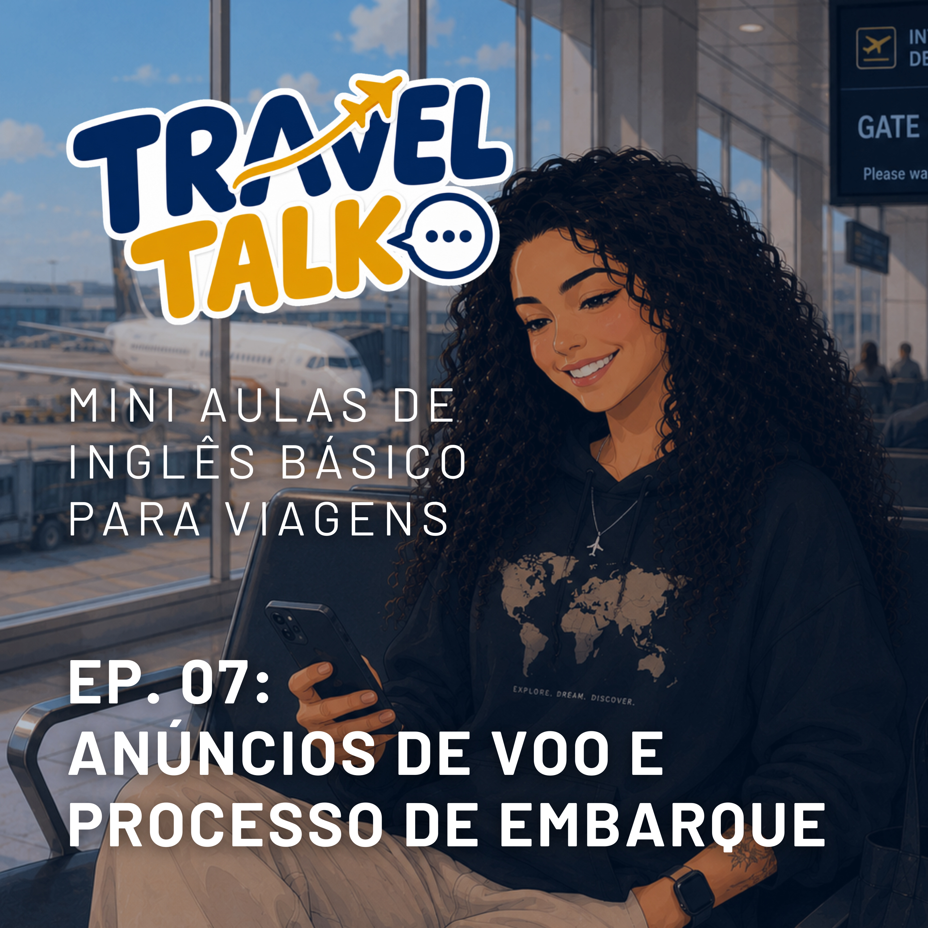 Anúncios de voo e processo de embarque