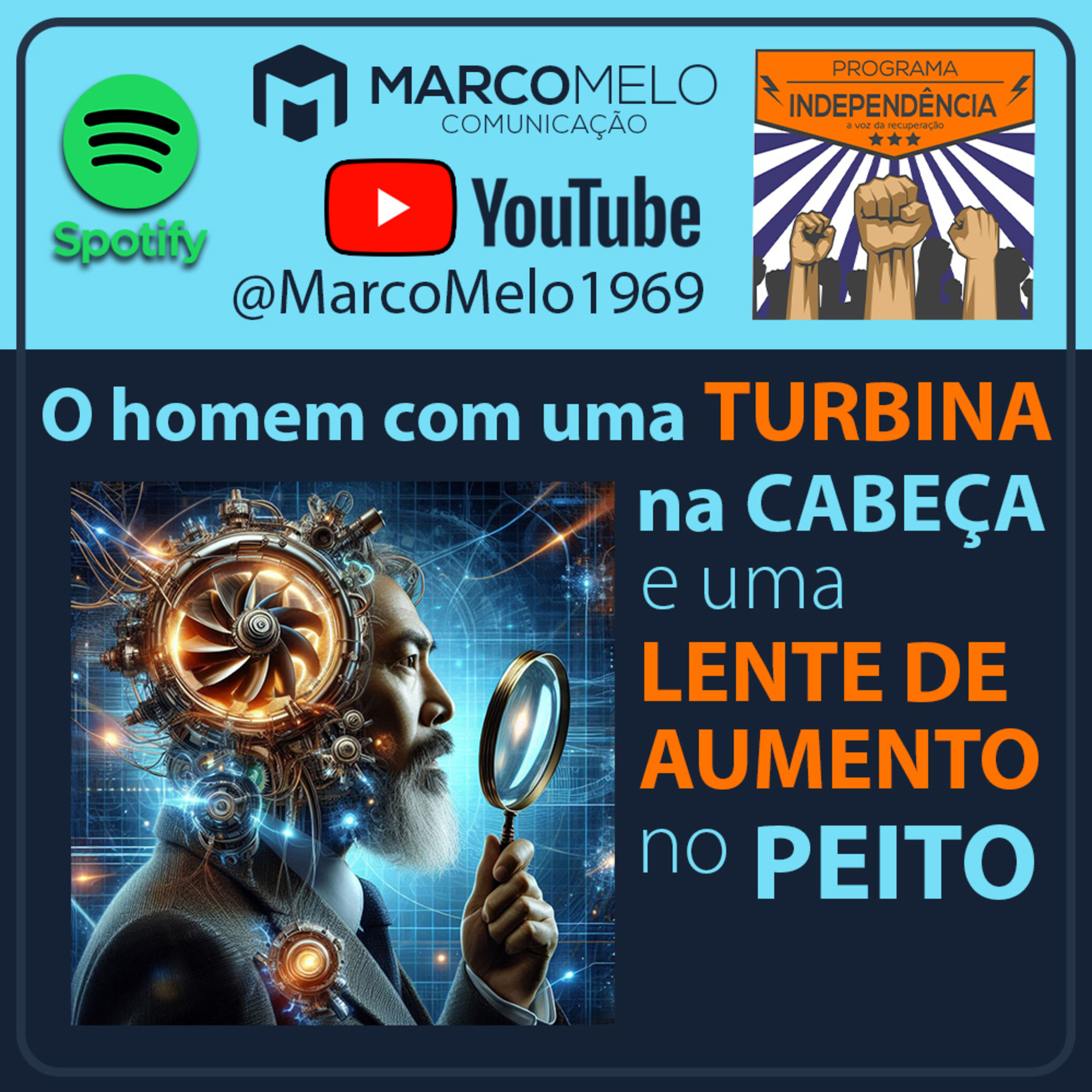 O homem com uma turbina na cabeça e uma lente de aumento no peito episode artwork