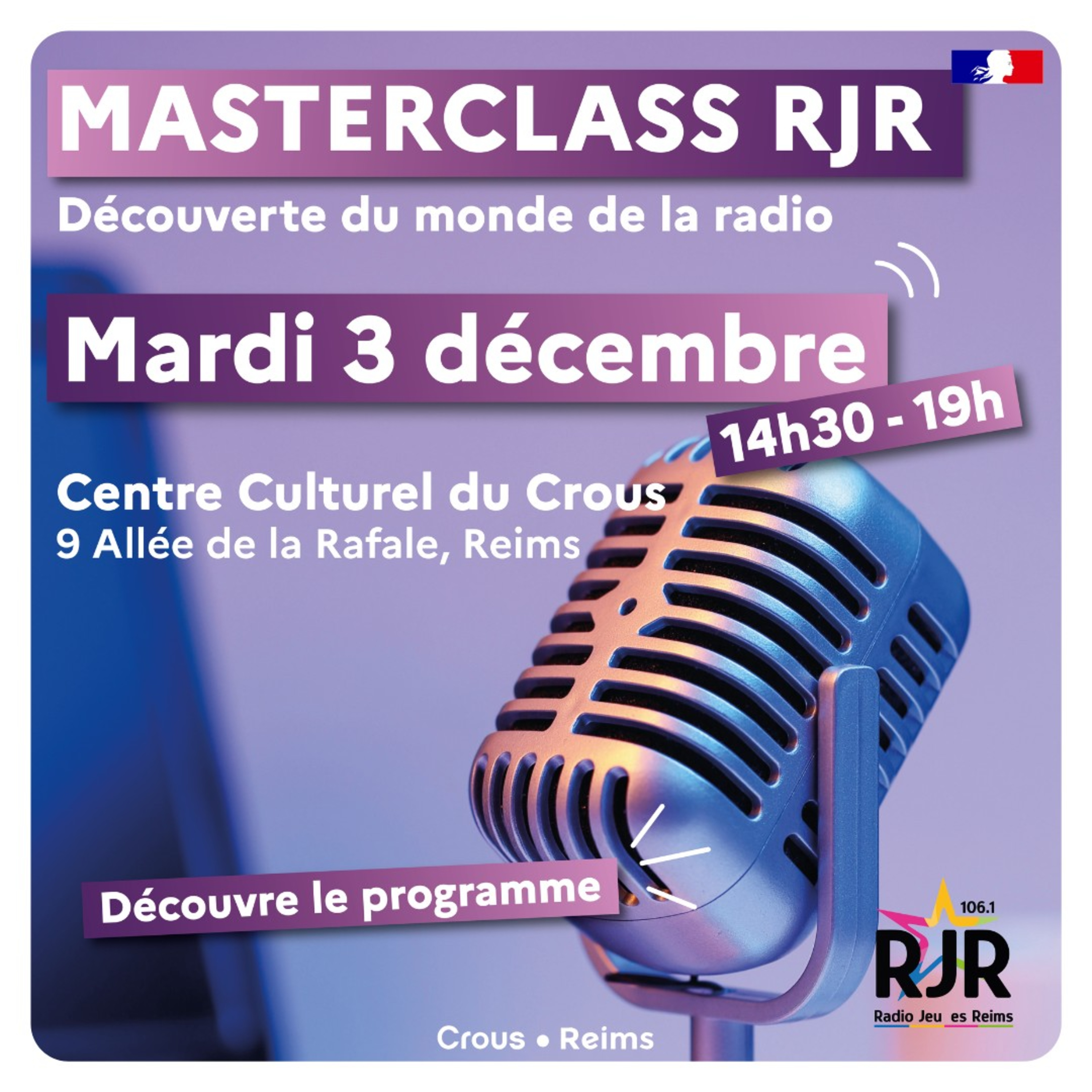 RJR (Radio Jeunes Reims). French radio station. FM & DAB+