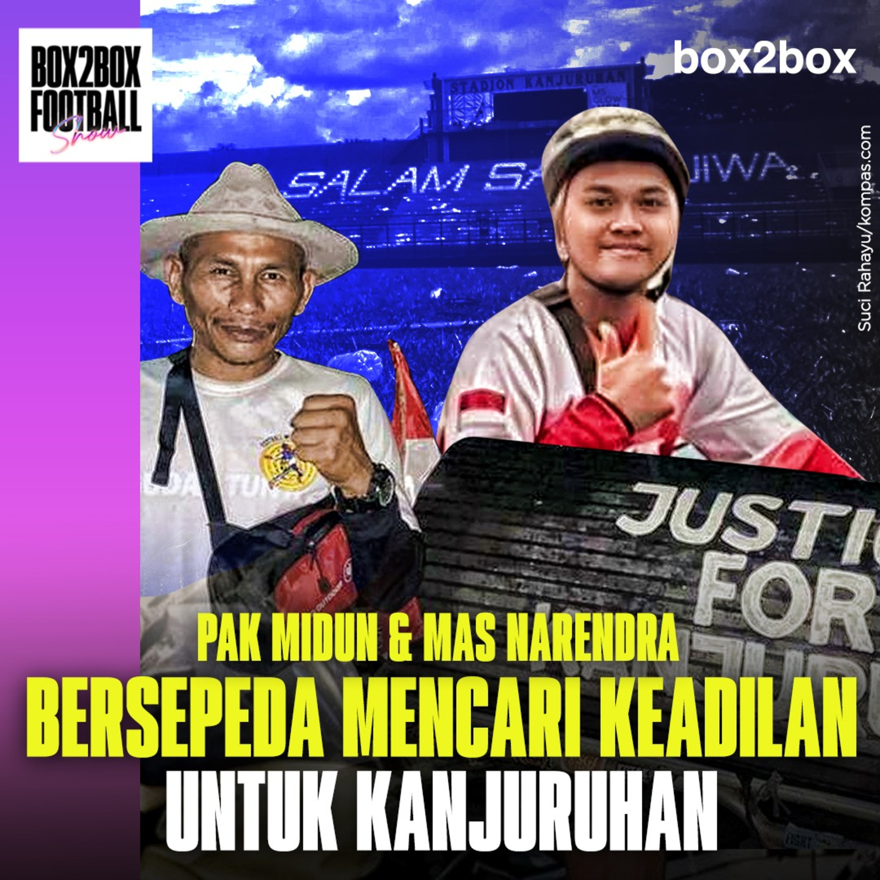 DUA TAHUN TRAGEDI KANJURUHAN: Gowes Sepeda Pak Midun & Narendra untuk Keadilan | Box2Box Football Show episode artwork