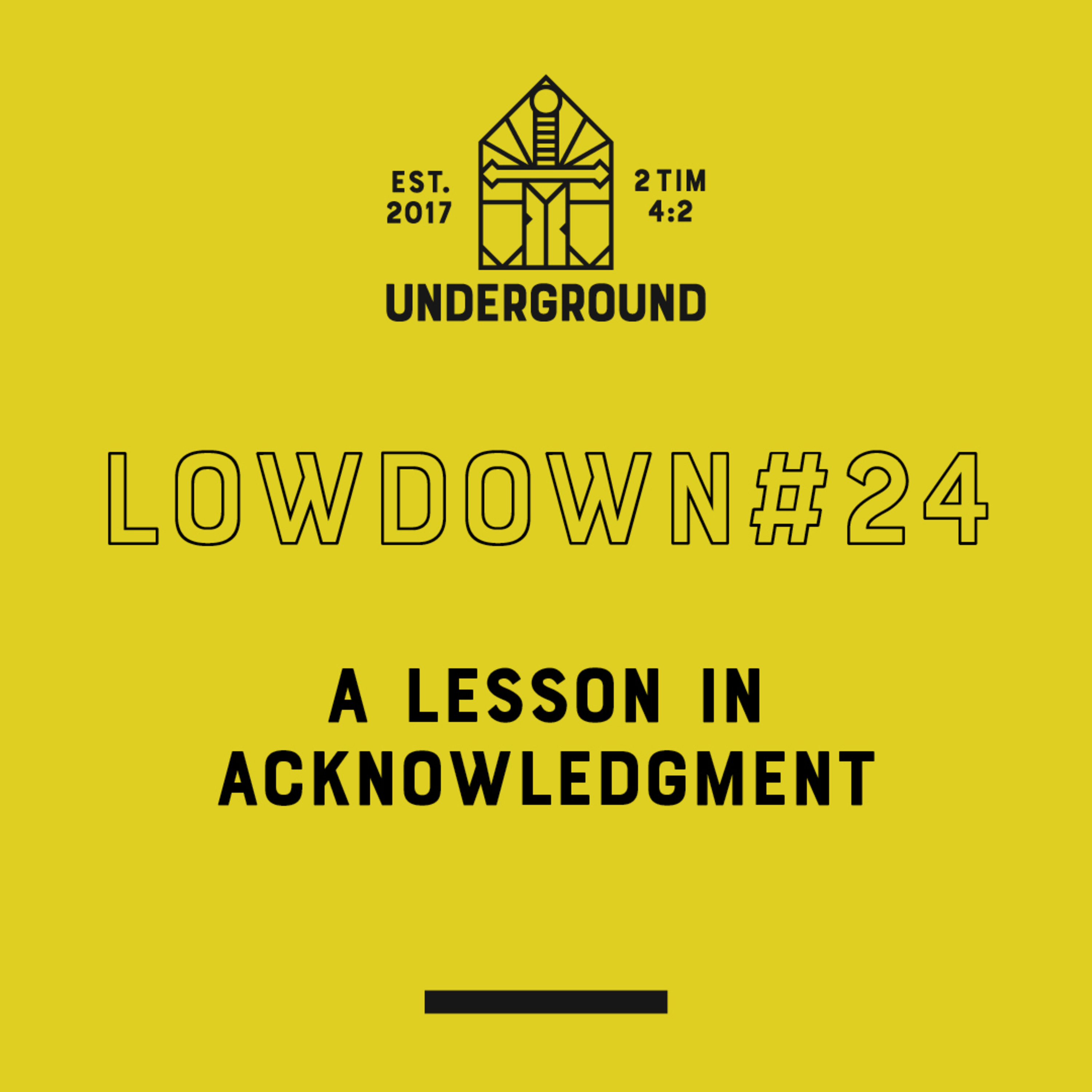 Lowdown #24: A Lesson in Acknowledgment episode artwork