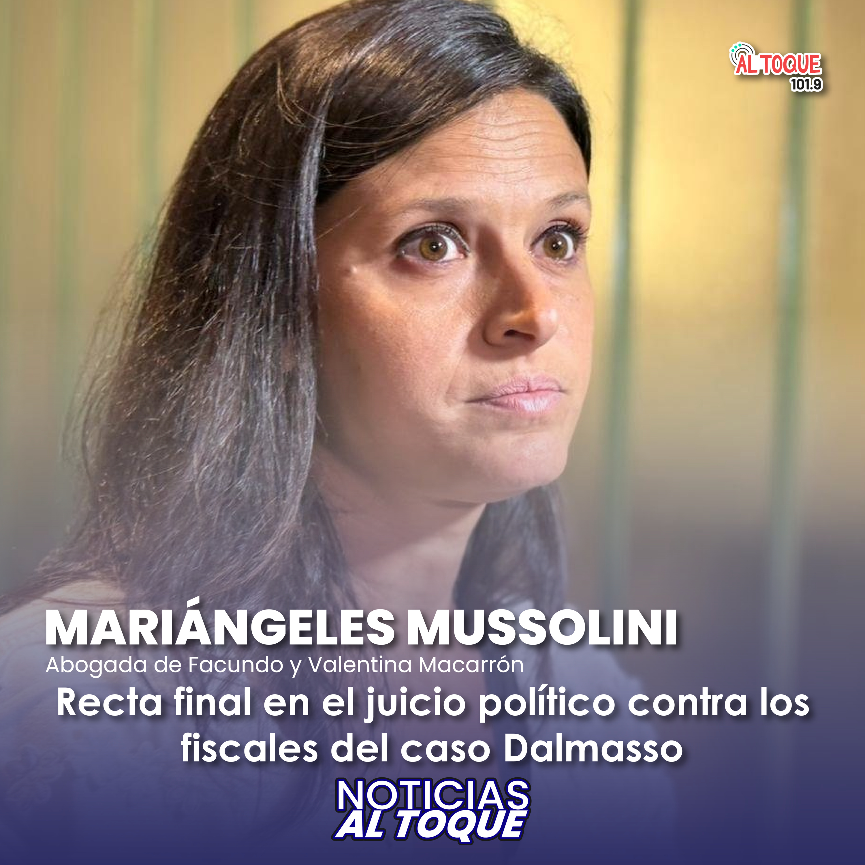 NOTICIAS AL TOQUE - Mariángeles Mussolini - RECTA FINAL EN EL JURY A LOS FISCALES DEL CASO DALMASSO episode artwork