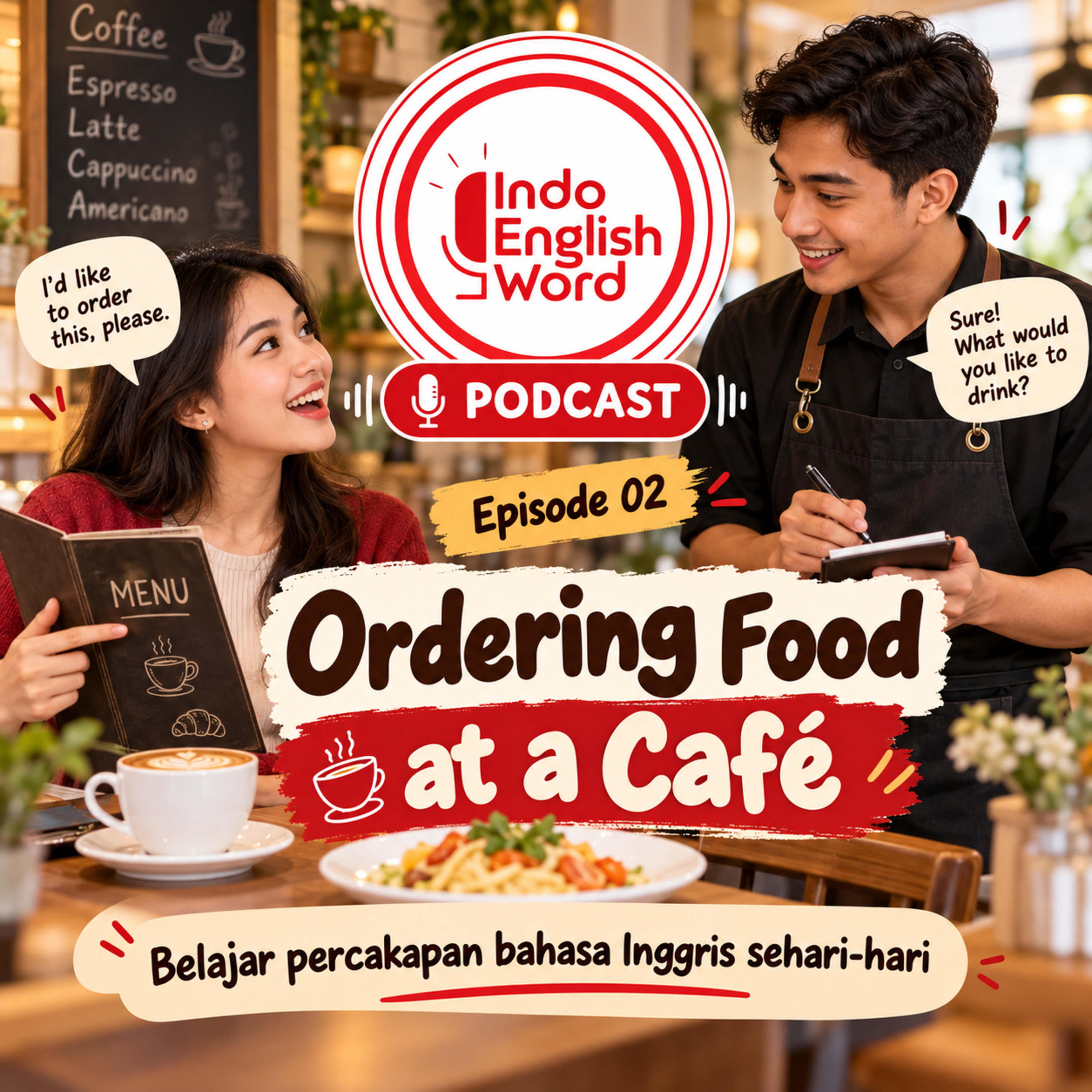 Belajar Percakapan Bahasa Inggris di Restoran & Kafe | Ordering Food in English | Indo English Word