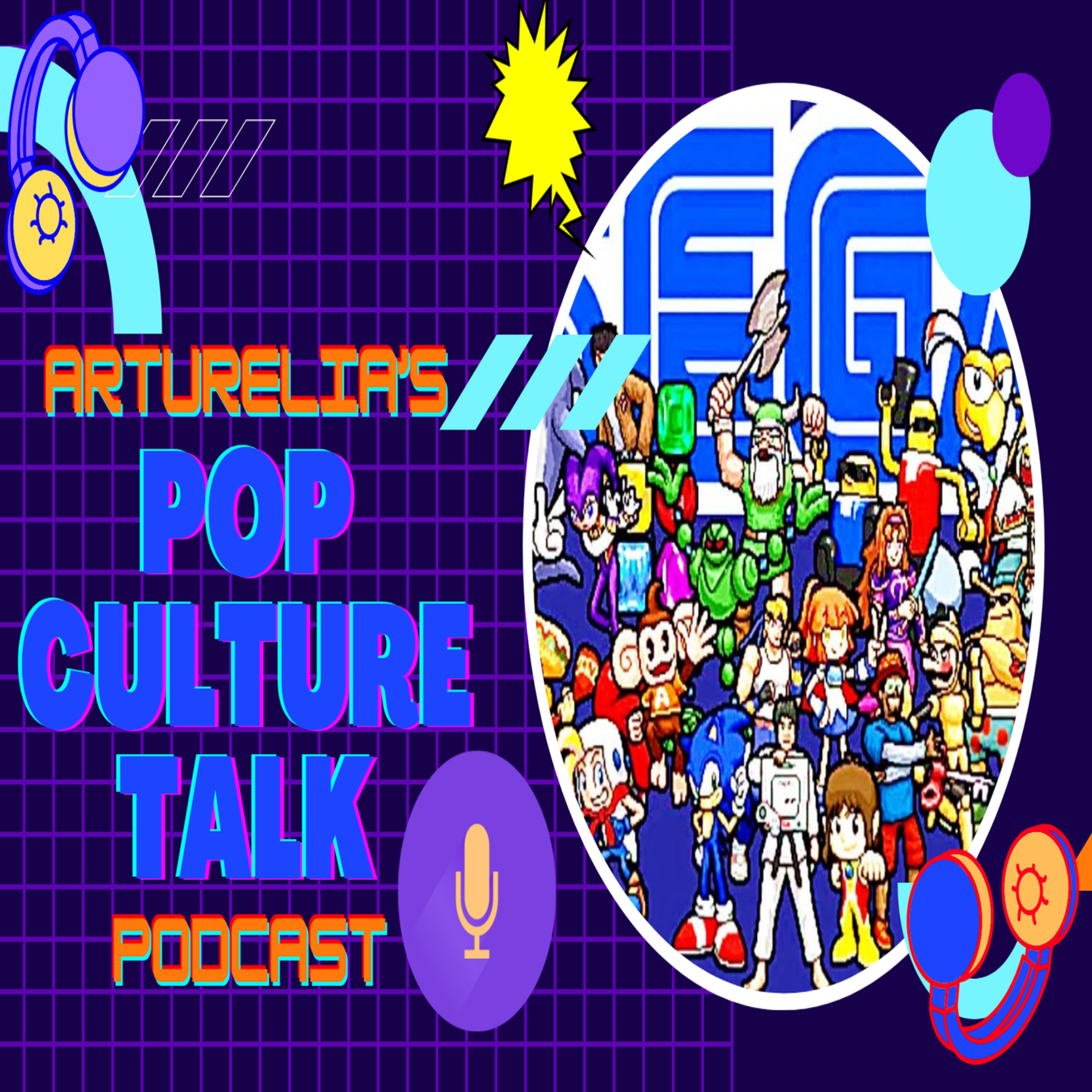 Pop Culture Talk Podcast - Discussion on SEGA Games episode artwork